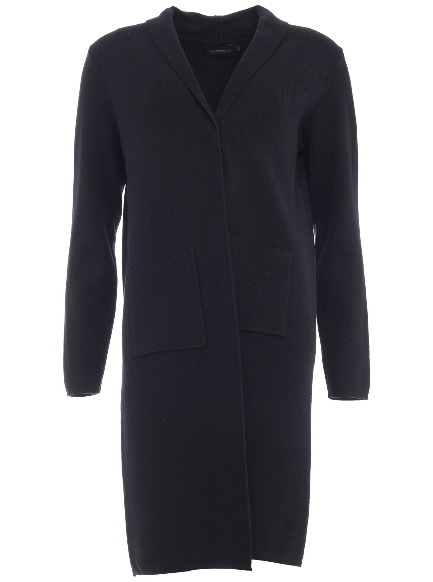 Zwillingsherz Strickjacke Schalkragen Jessy - Schwarz