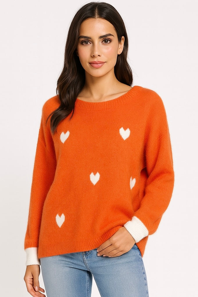 Flair Comfort Style - Pullover "Herzen" - Orange