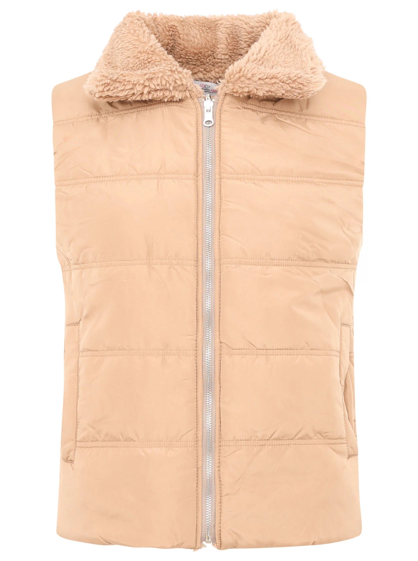 Zwillingsherz Teddy Plüsch Weste - Beige