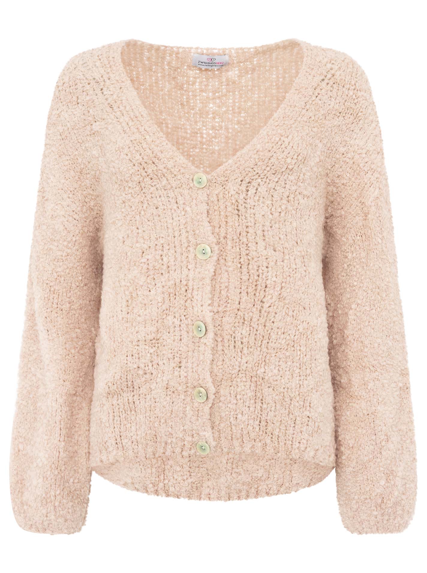 Zwillingsherz - "Kuschel Cardigan Plüsch" - Rosa