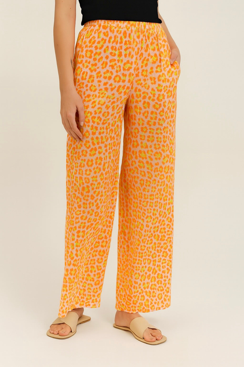 DressWithClass - Bequeme Leo Baumwoll Hose - Orange