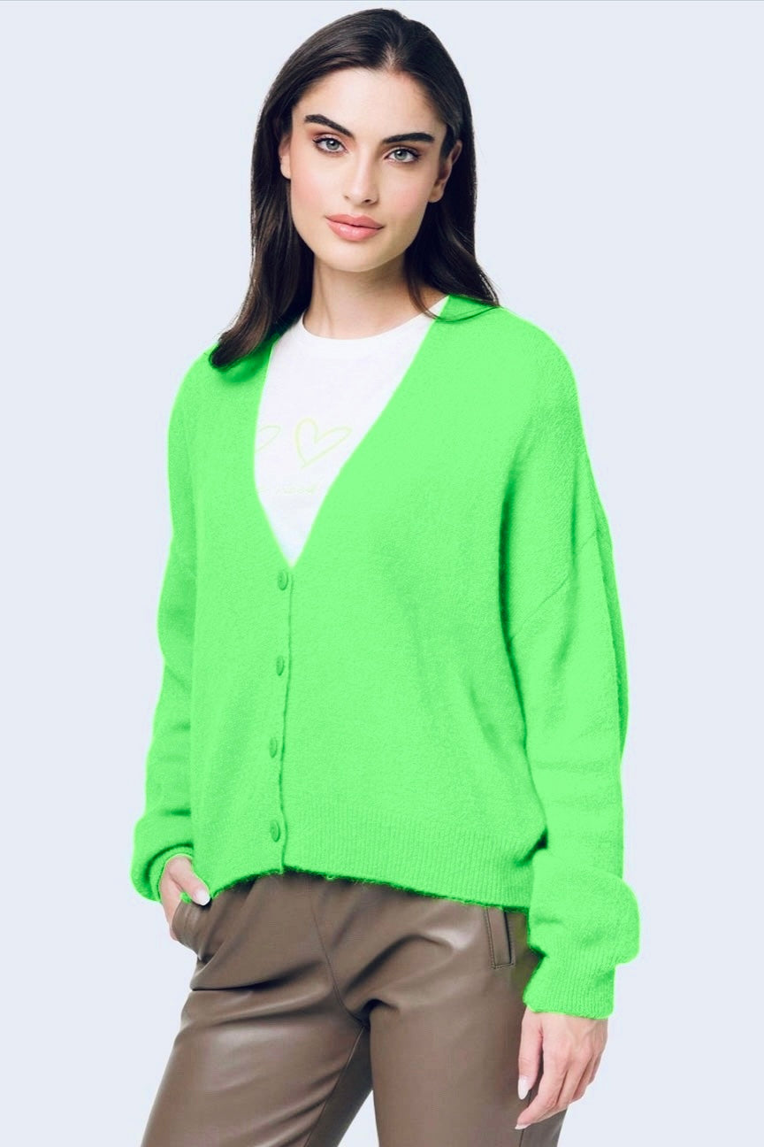 Wasabi - Trendig weicher Baby Alpaka Cardigan - Grün