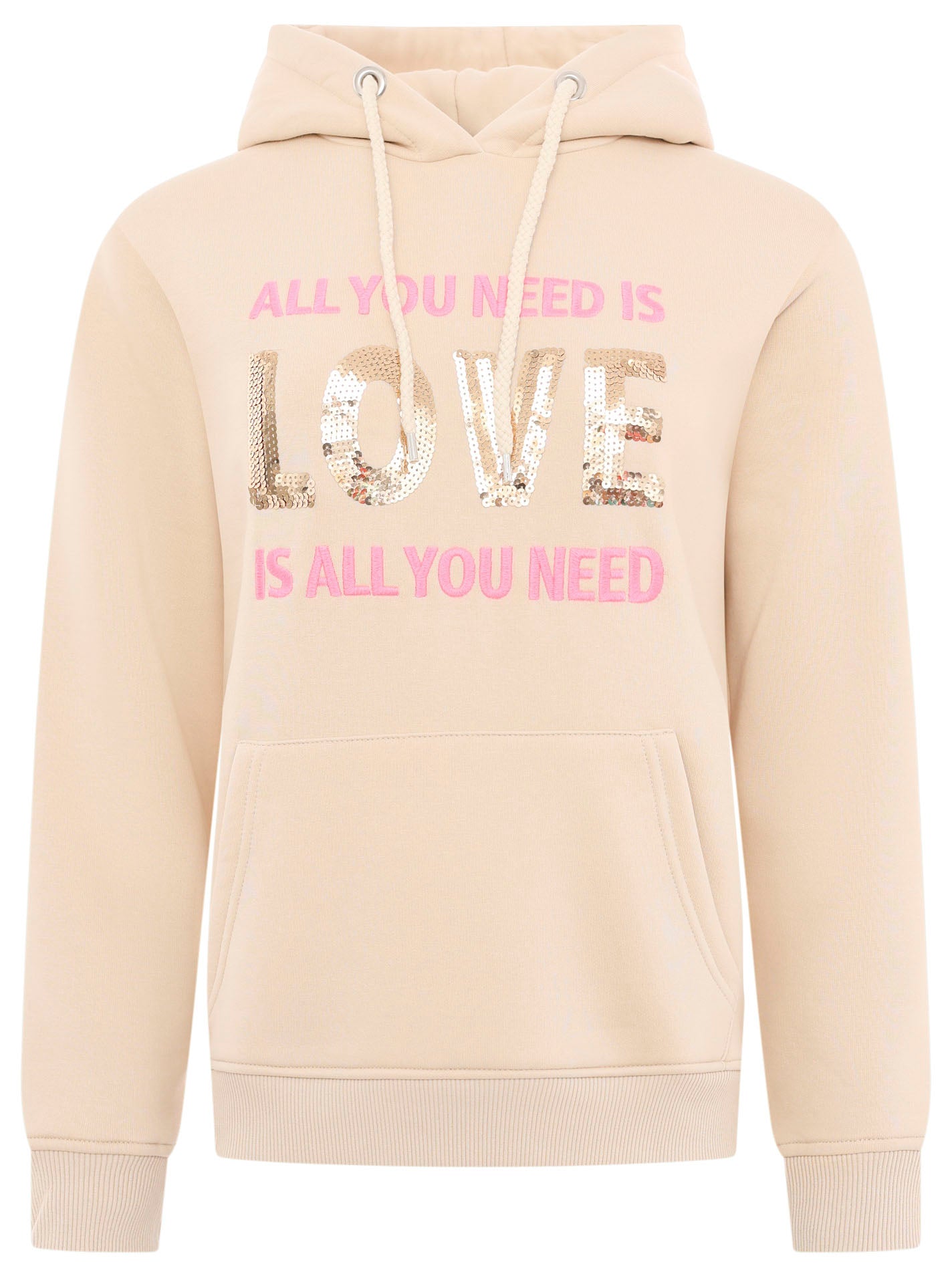 Zwillingsherz - Hoodie/Sweatshirt "All you need is Love" - Beige