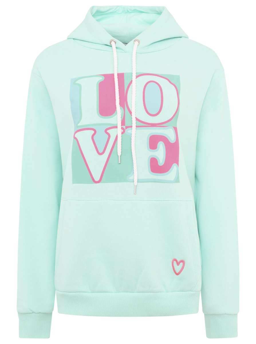 Zwillingsherz - Hoodie "Love"- Mint/Pink
