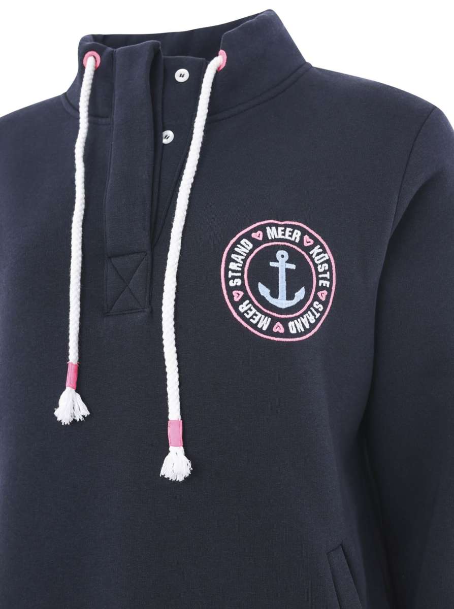 Zwillingsherz - Troyer/Sweatshirt "Meer, Küste, Strand" - Dunkelblau