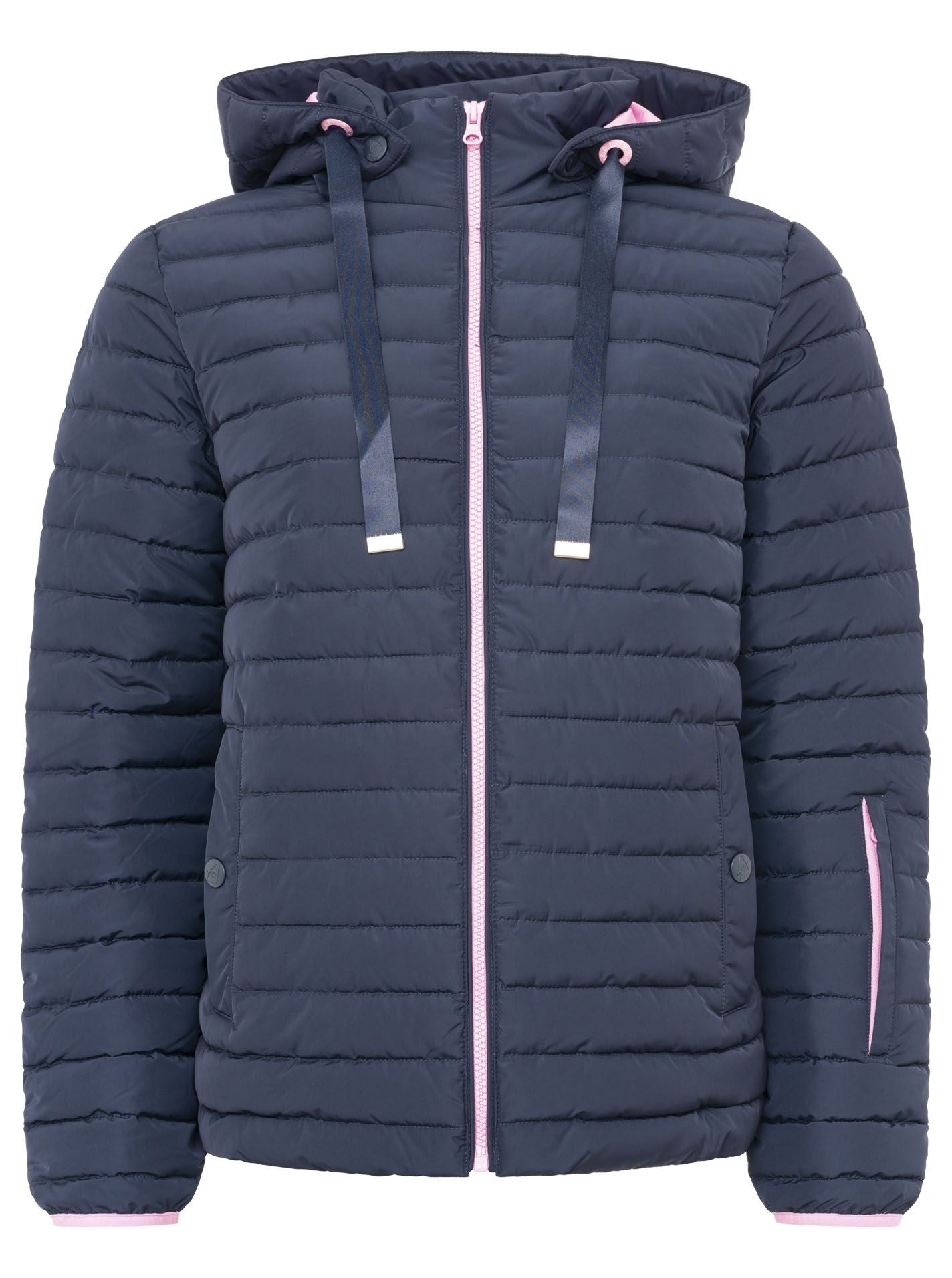 Steppjacke Kurz (Neu) - Dunkelblau/Pink