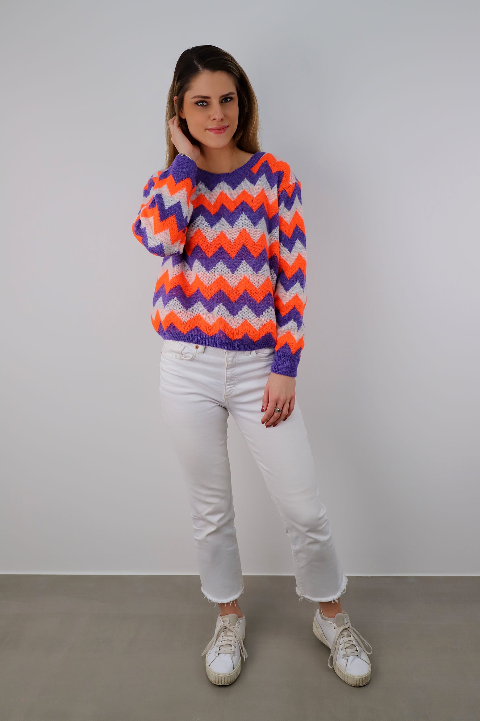 Pullover Muster - Orange