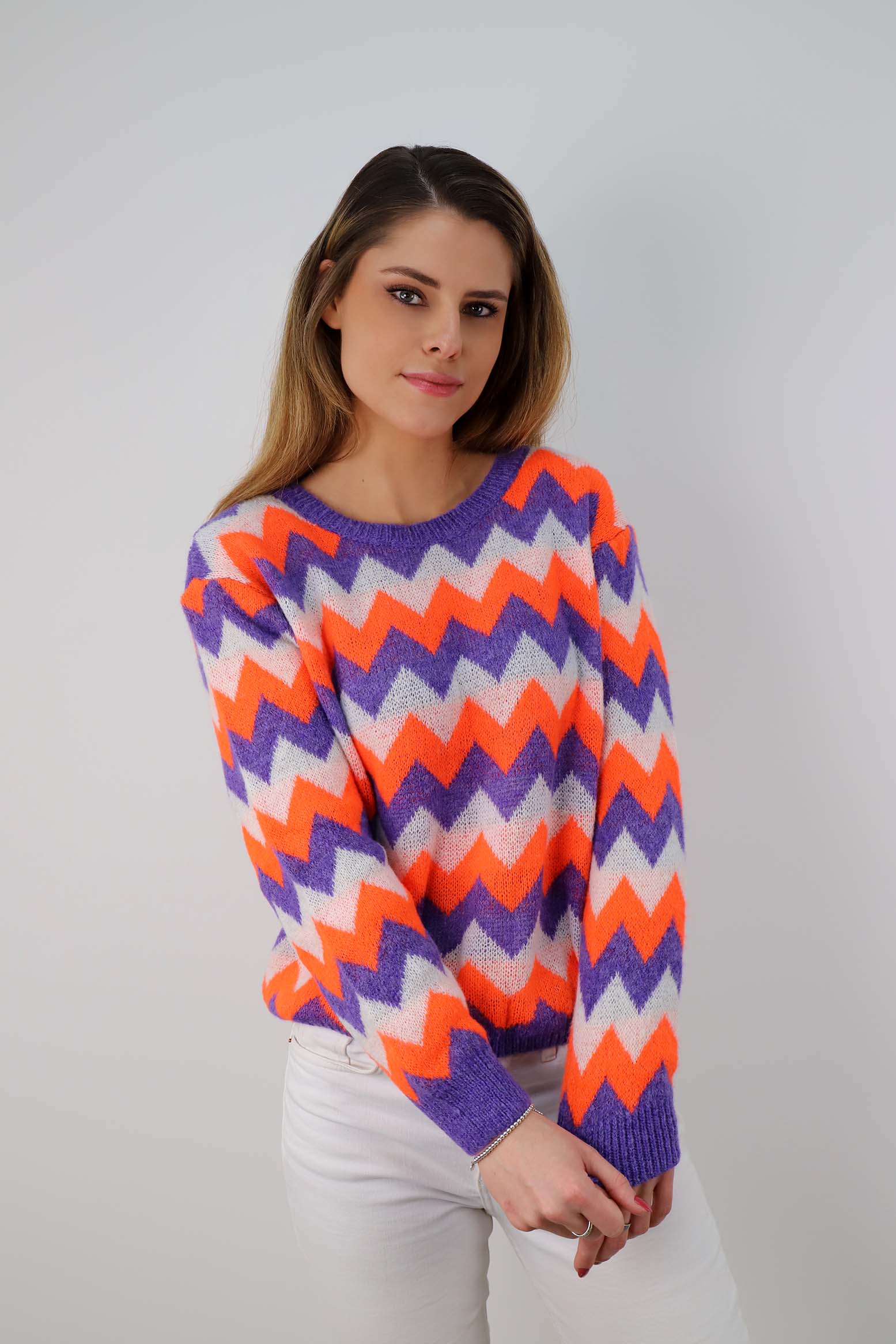 Pullover Muster - Orange