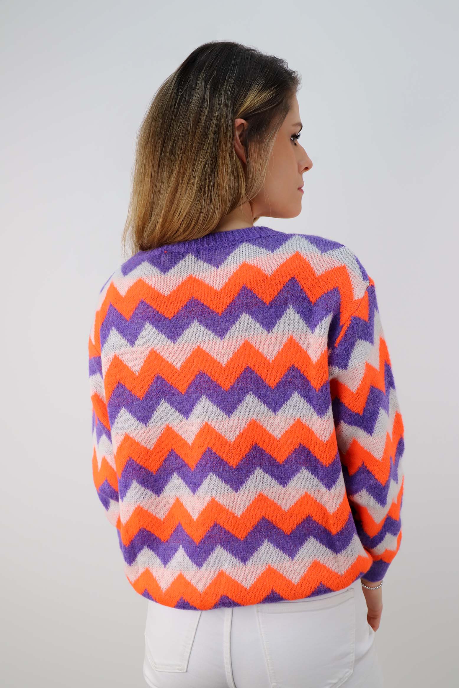 Pullover Muster - Orange
