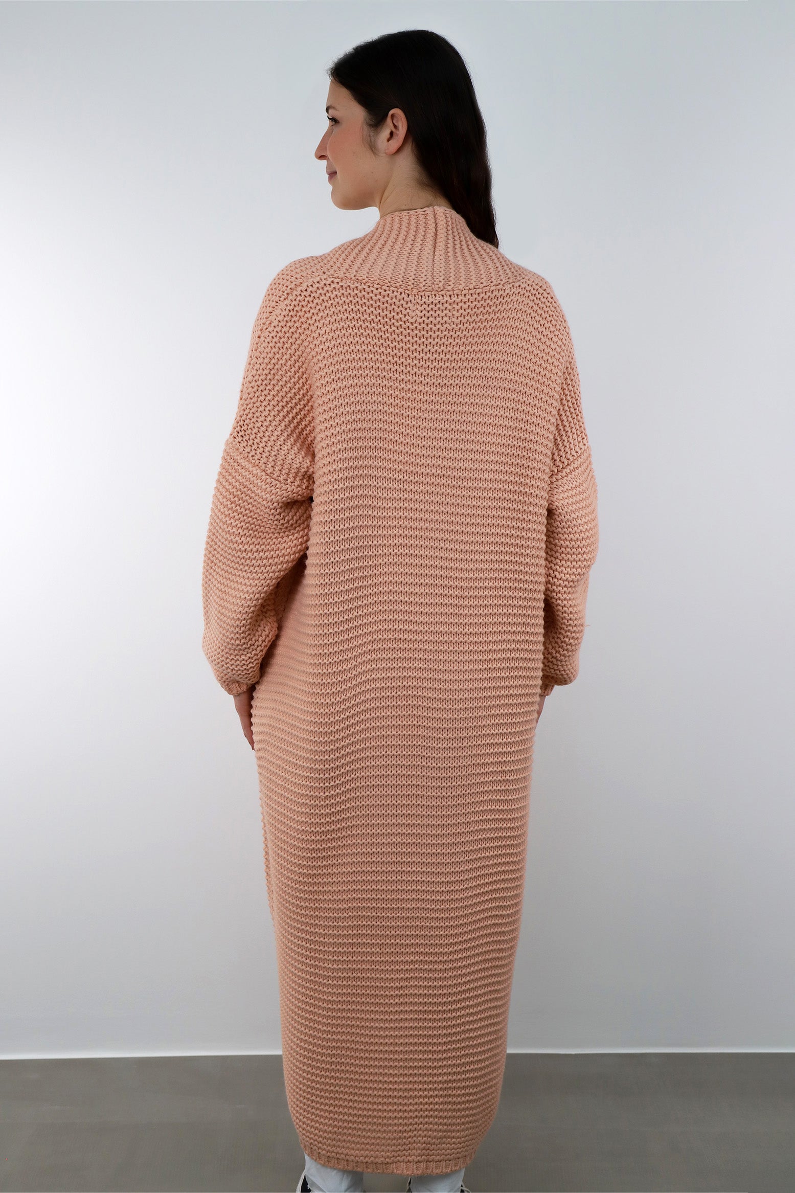 ST Selected Touch - Strickjacke lang - Pfirsich/Orange