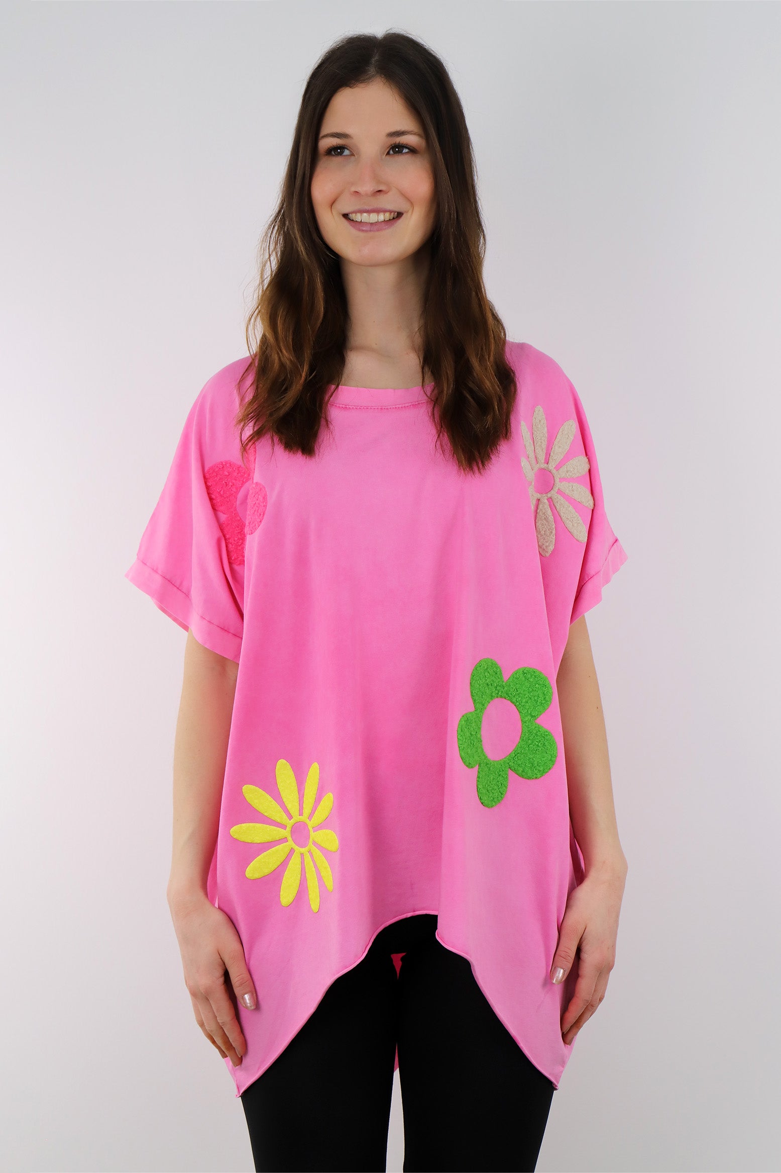 Shirt "Oversize" mit Druck - Pink