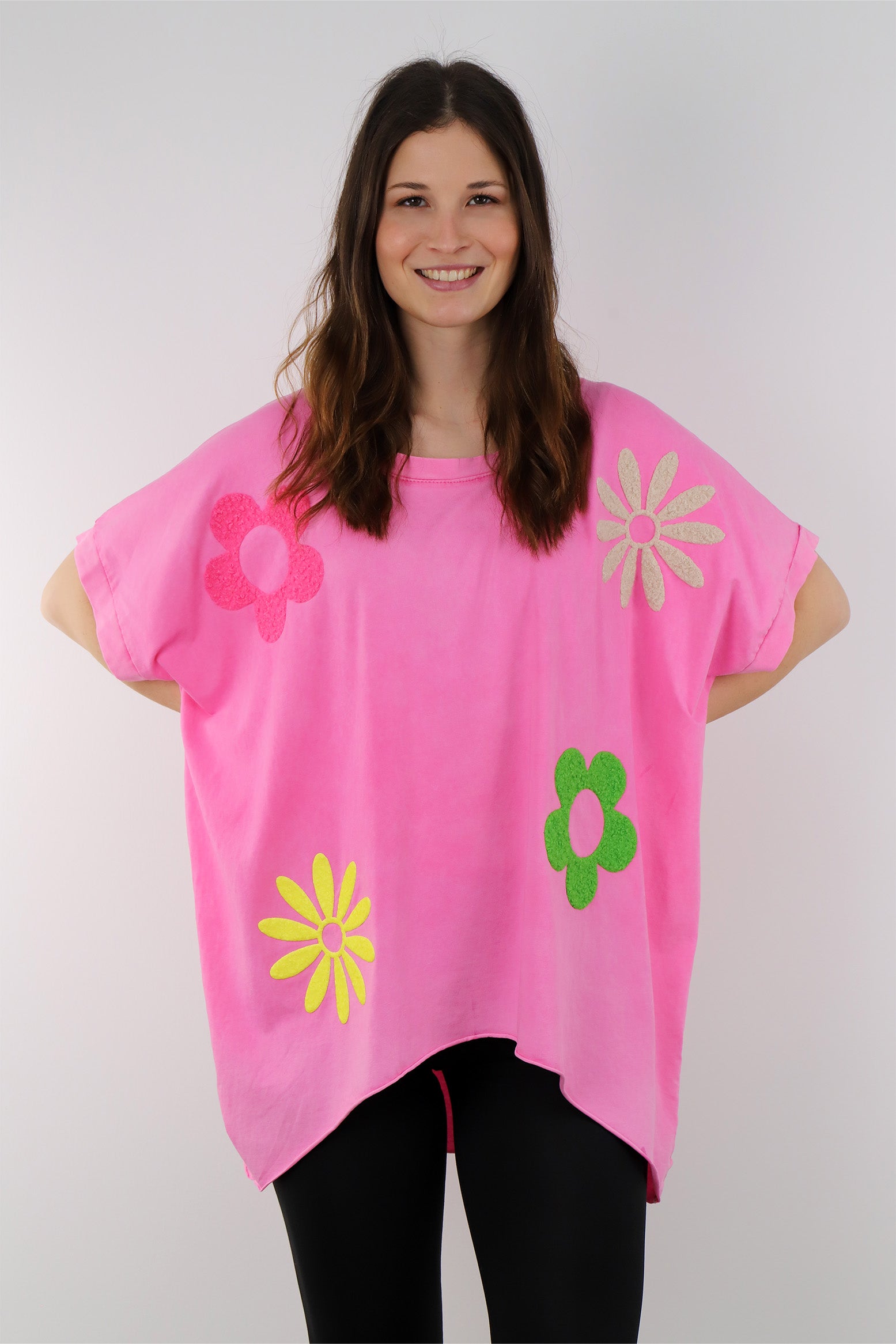Shirt "Oversize" mit Druck - Pink