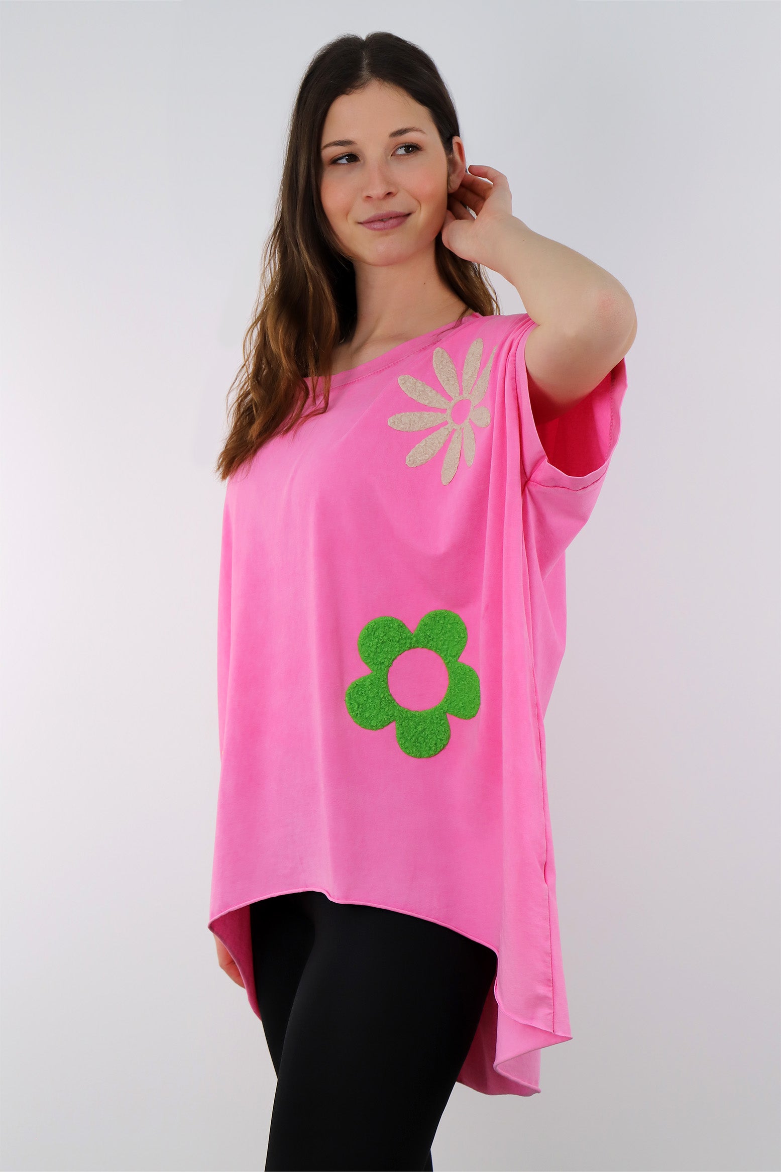 Shirt "Oversize" mit Druck - Pink