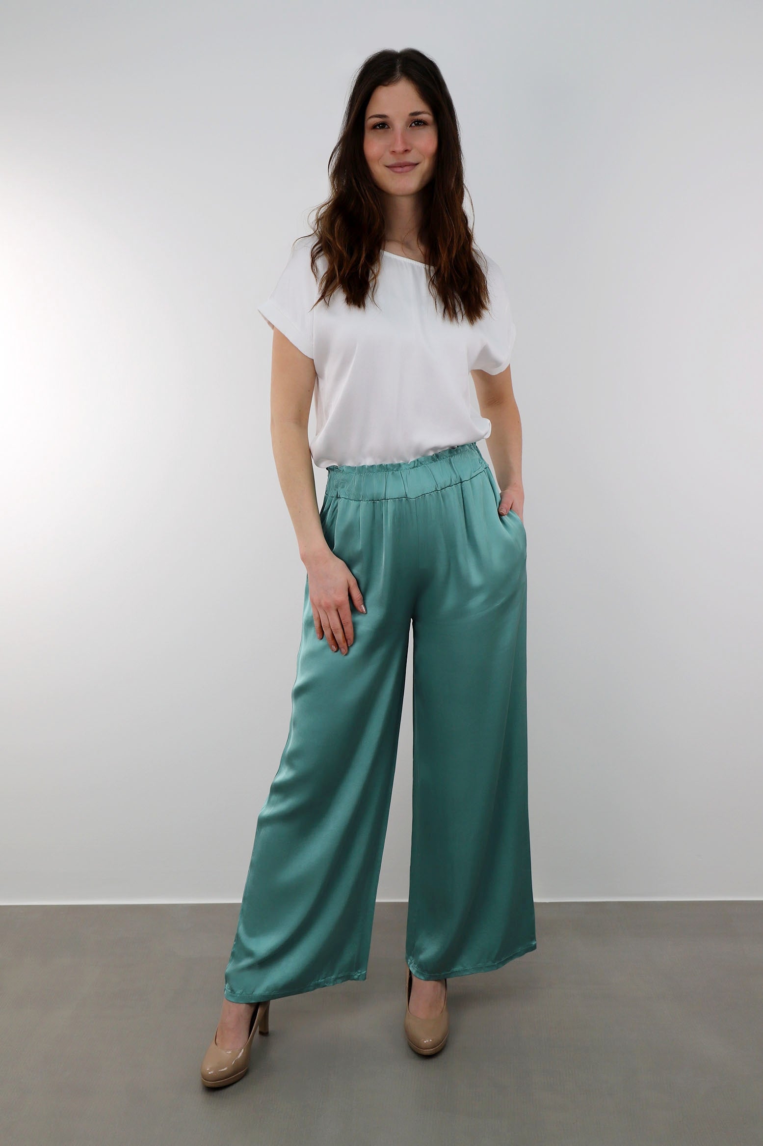 Seiden-Hose - Mint Grün