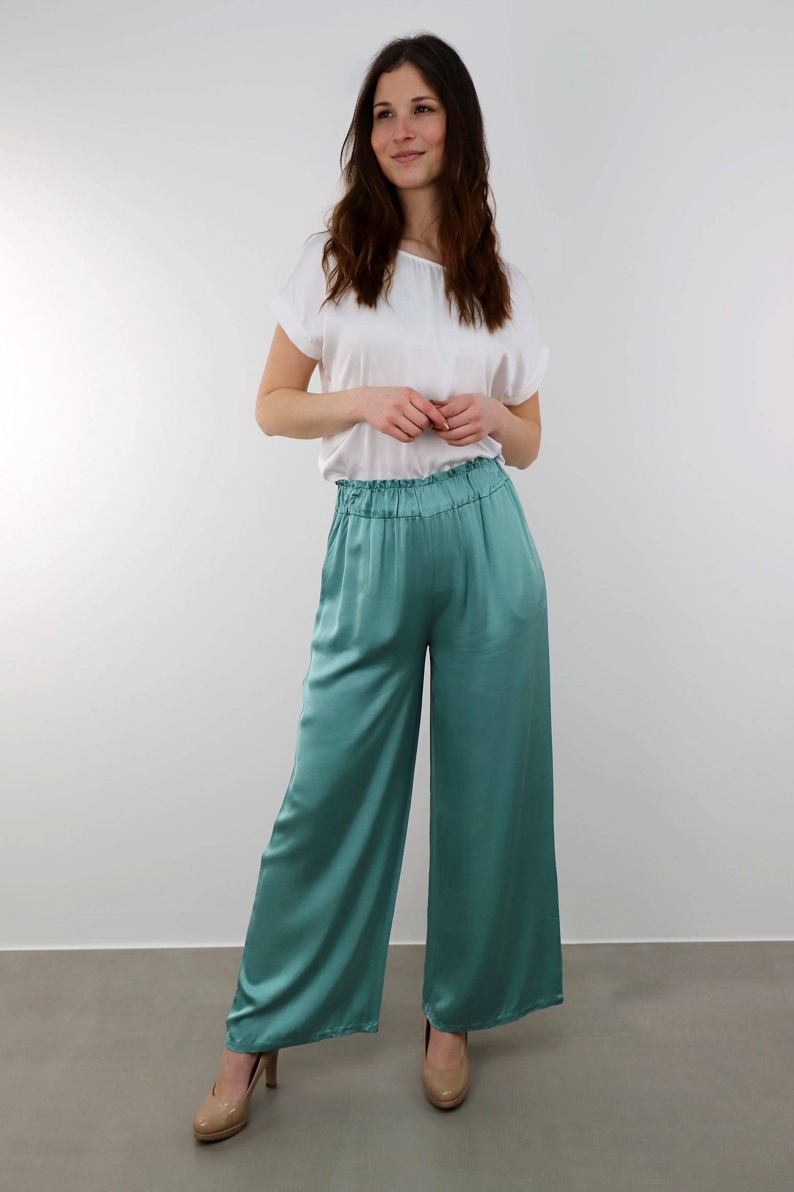 Seiden-Hose - Mint Grün