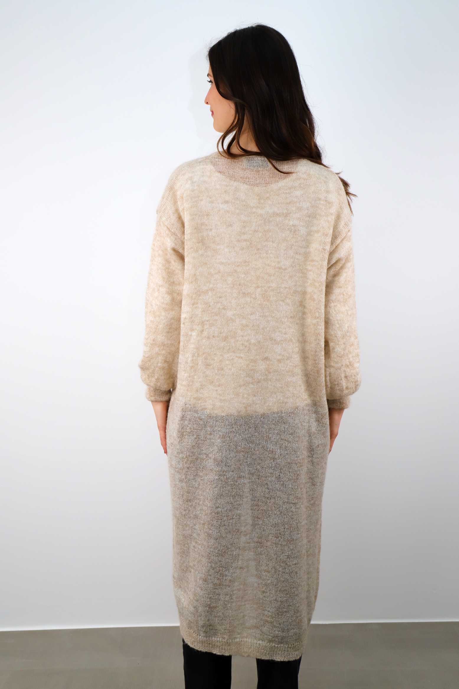 Strickjacke Maxi - Beige