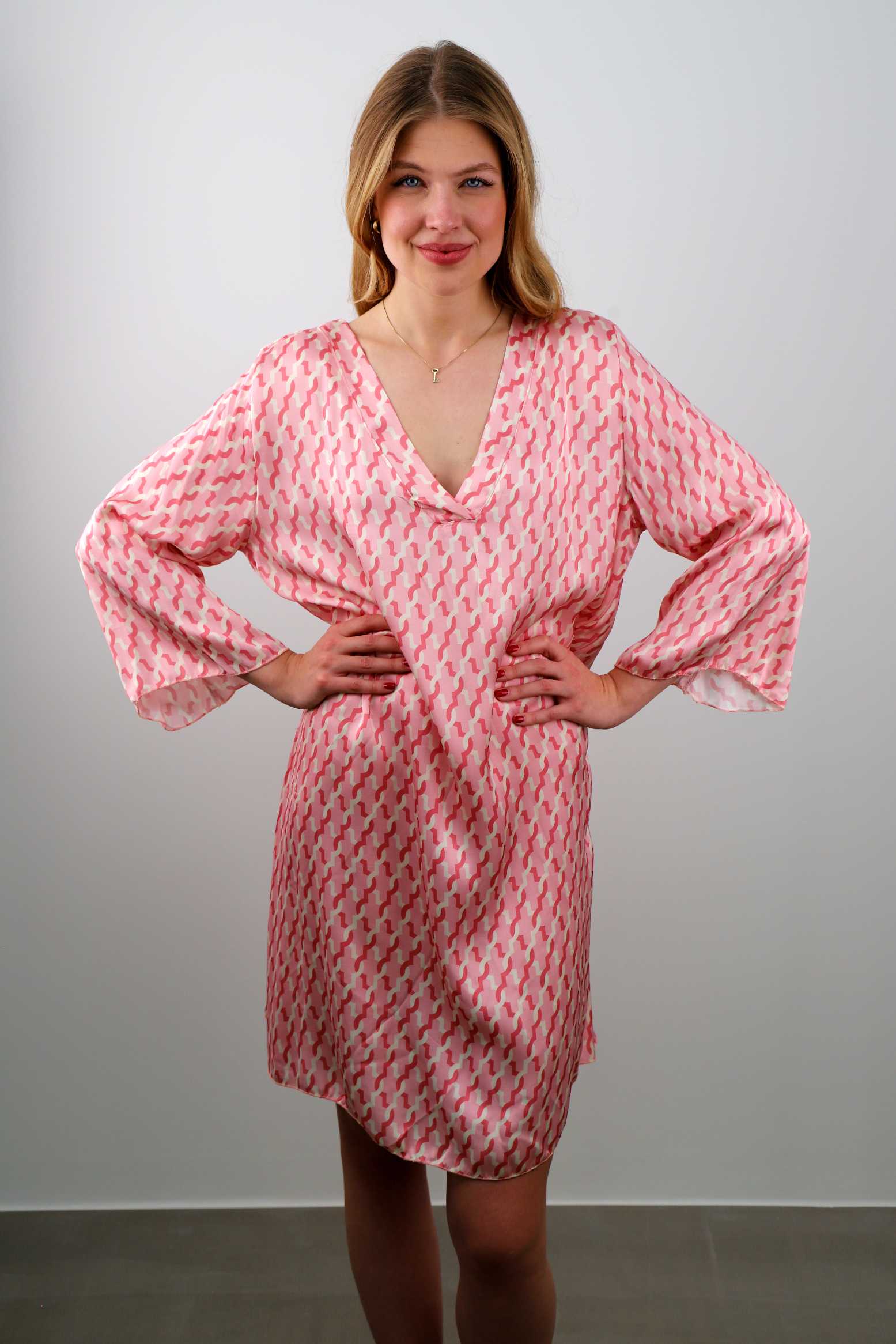 Kleid mit Muster - Rosa
