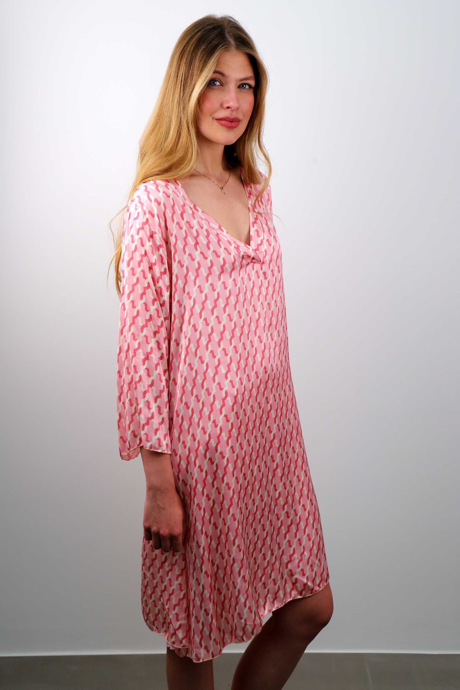 Kleid mit Muster - Rosa