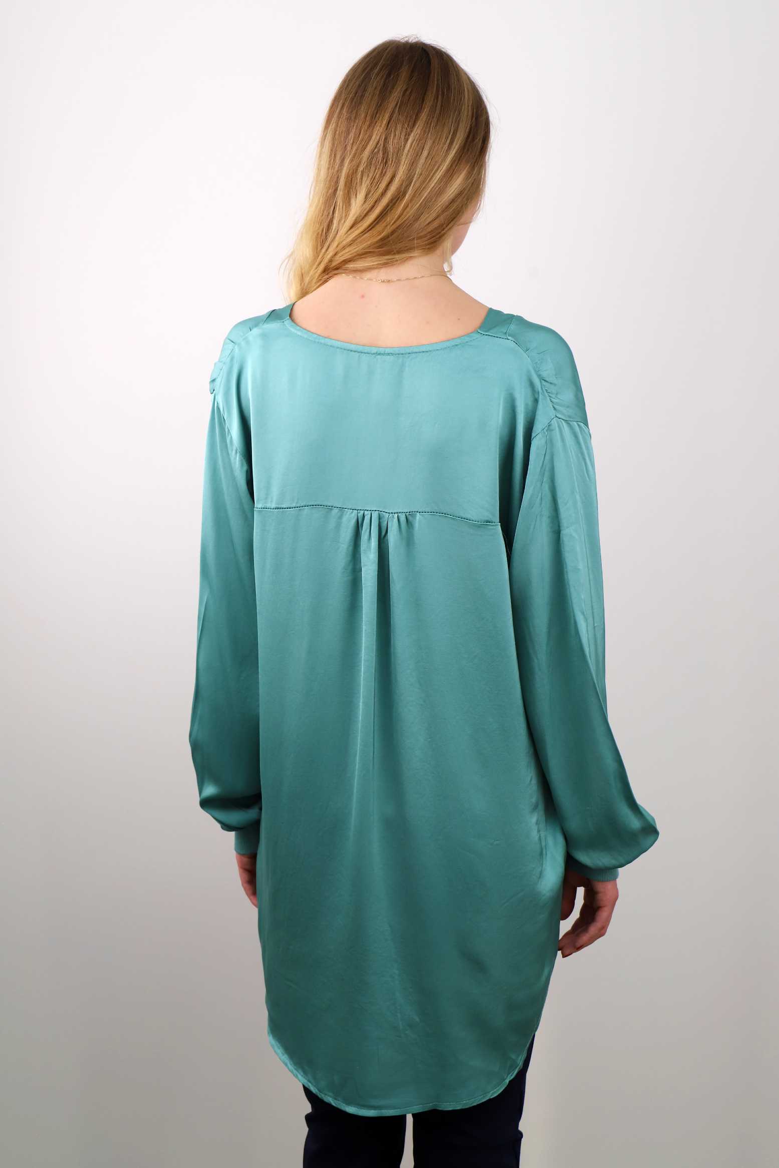 Seiden-Bluse - Mint/Türkis