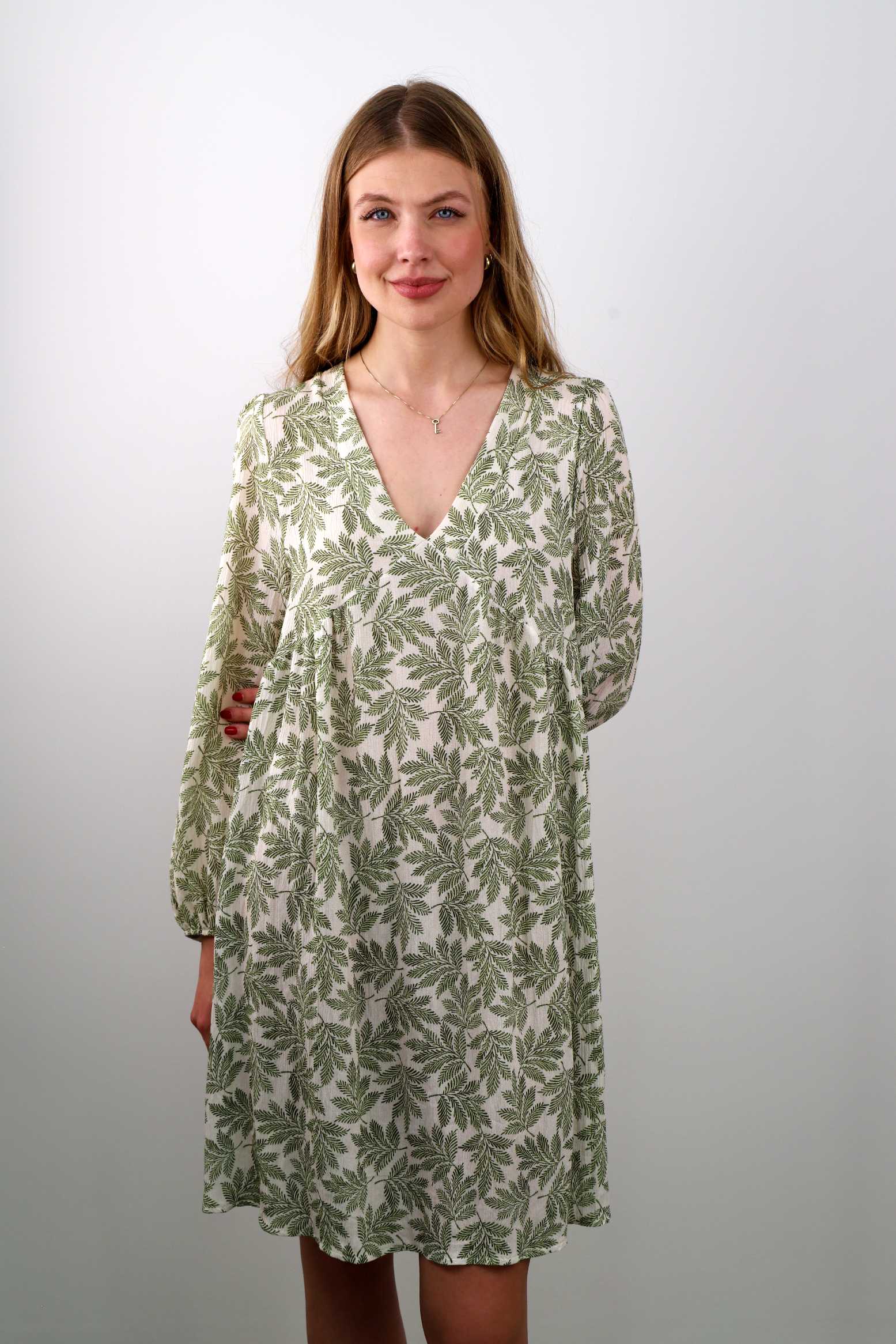 Kleid mit Print - Salbei