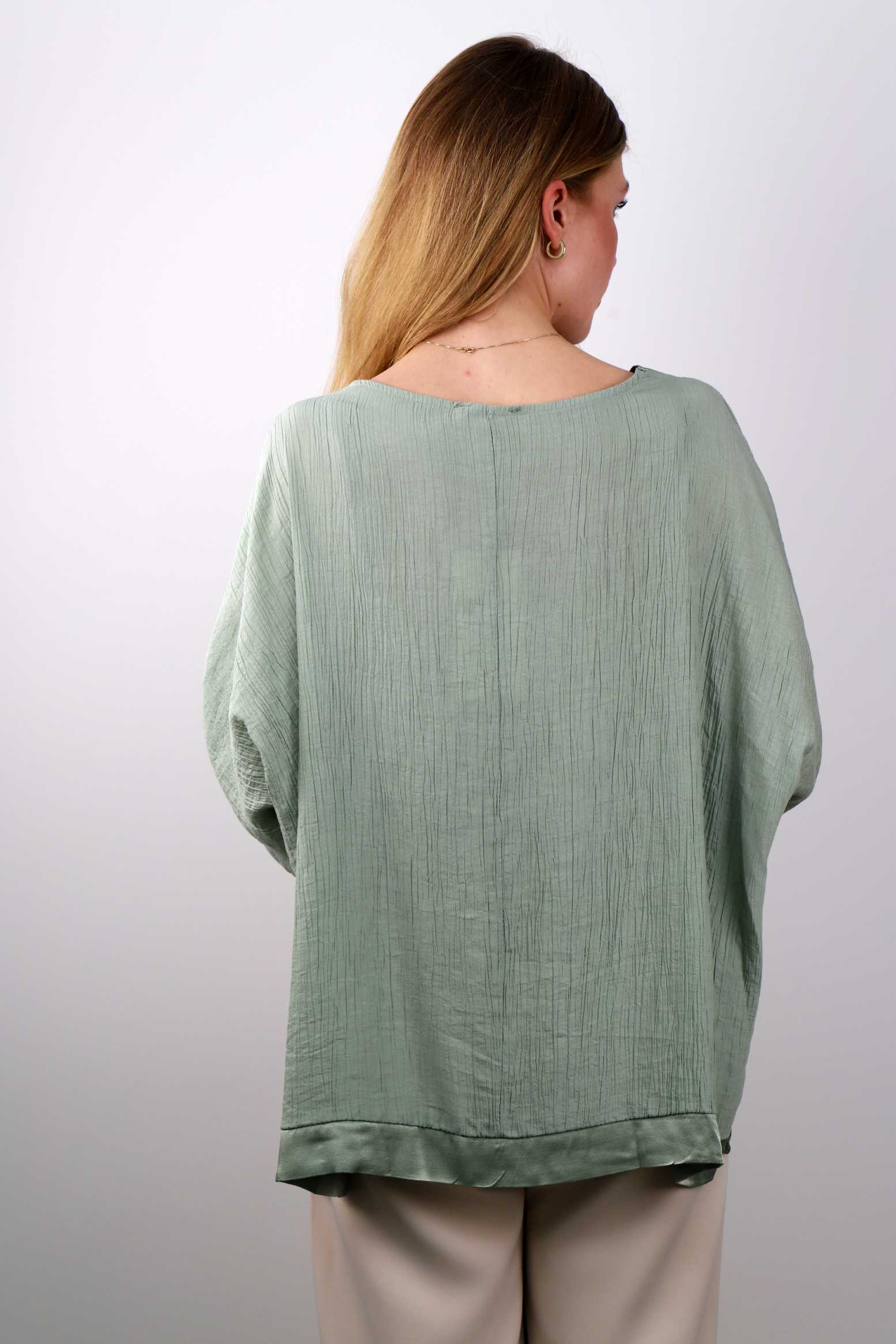 Bluse mit V-Neck - Khaki