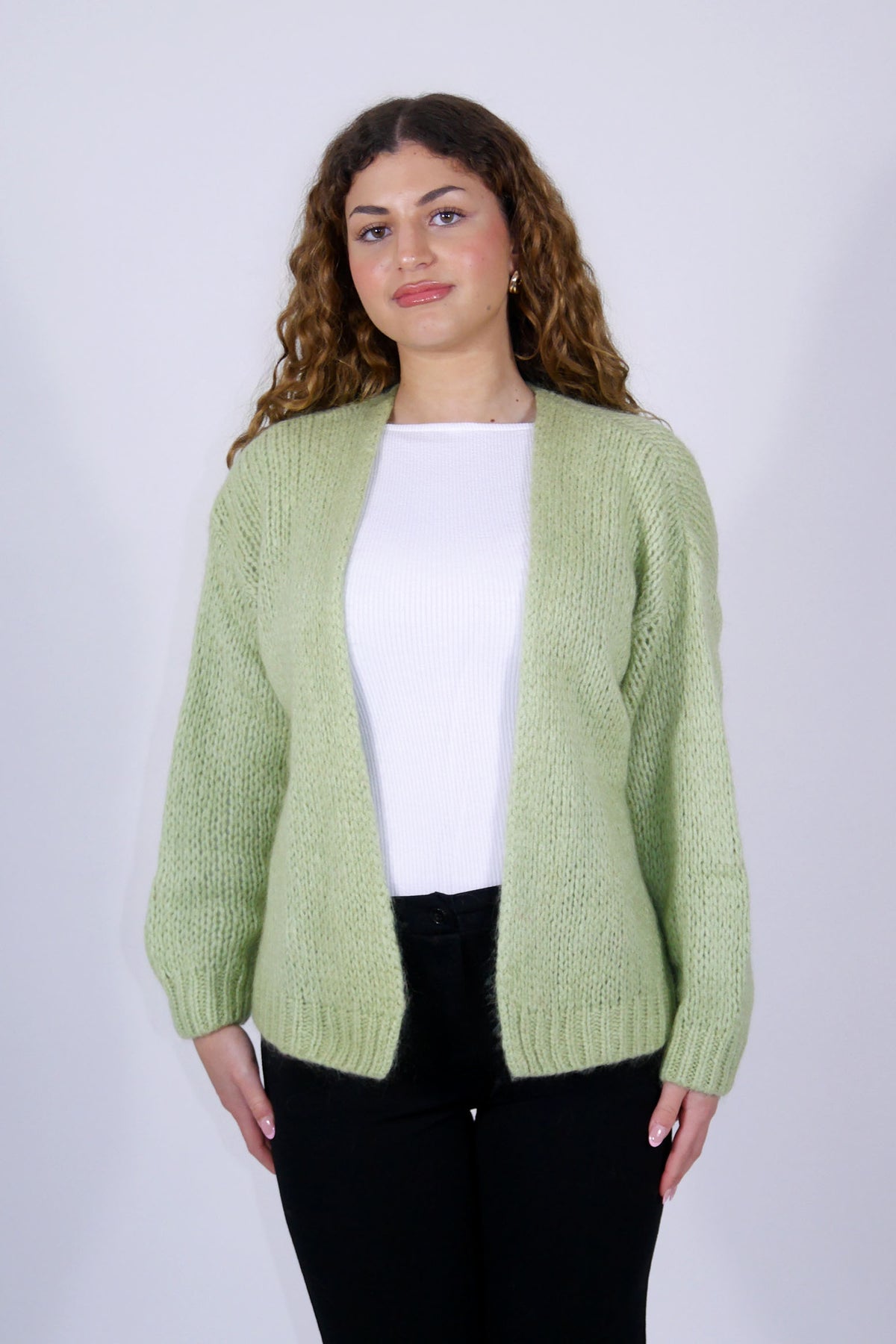 Flair - Cardigan in trendigem Neon - Salbei