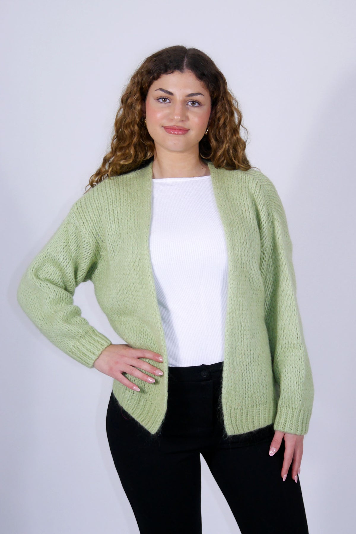 Flair - Cardigan in trendigem Neon - Salbei