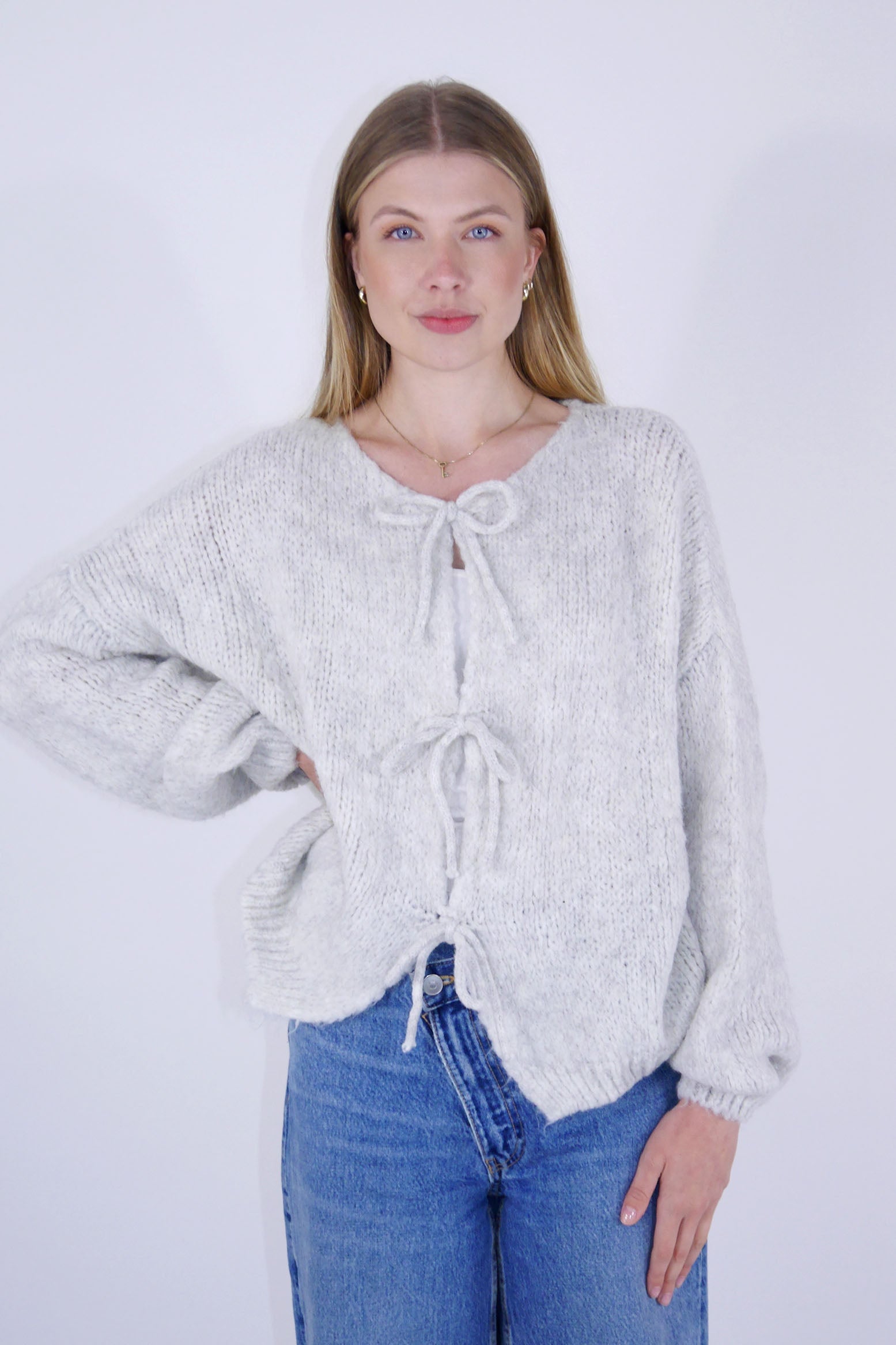 Flair - Cardigan mit Schleifen - Beige