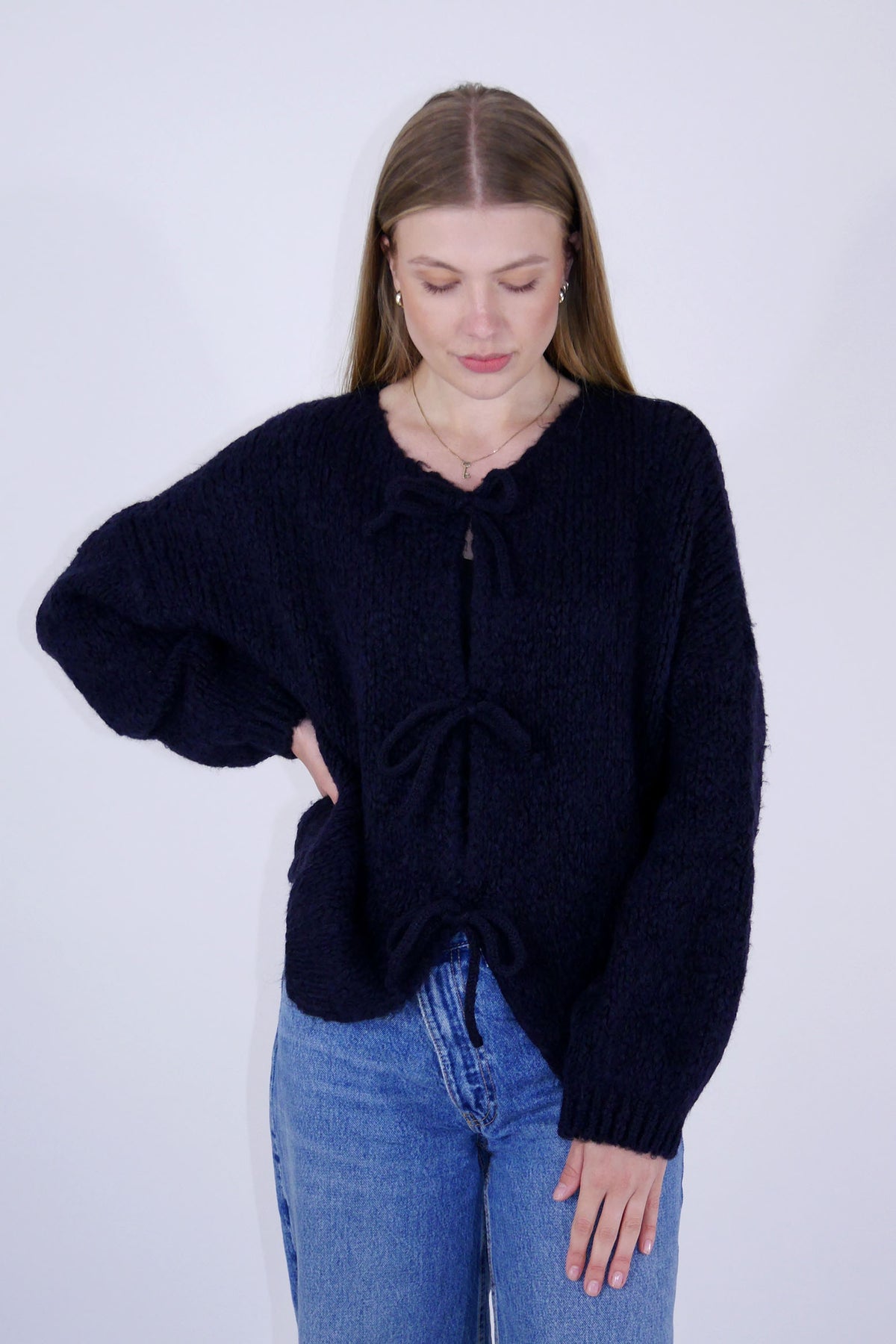 Flair - Cardigan mit Schleifen - Dunkelblau