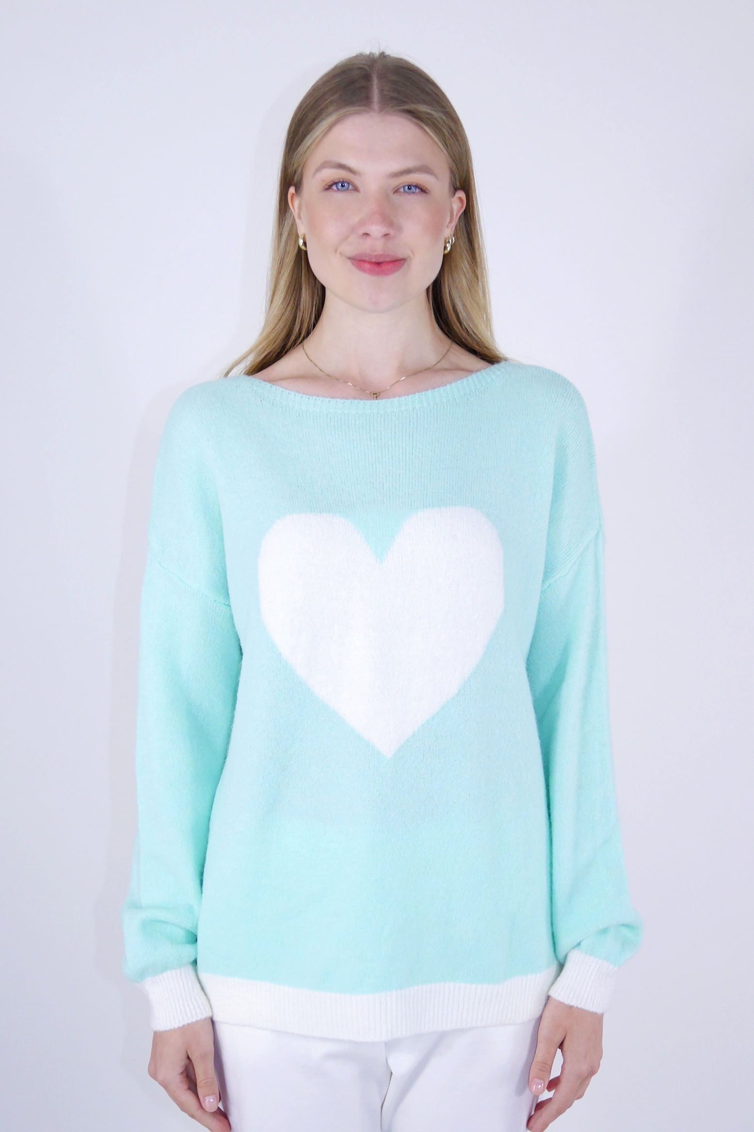 Pullover "Herz" - Hellblau