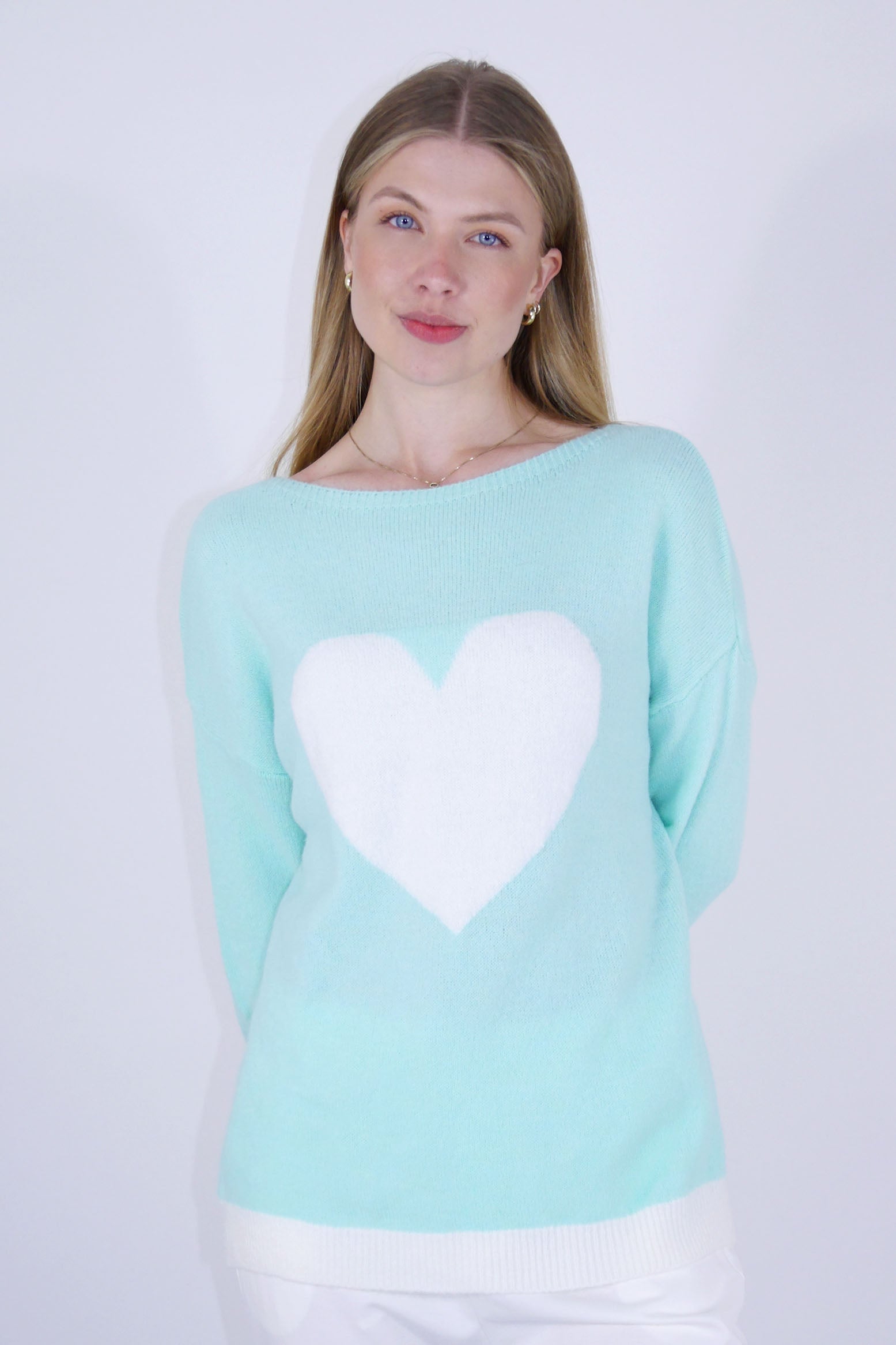 Pullover "Herz" - Hellblau