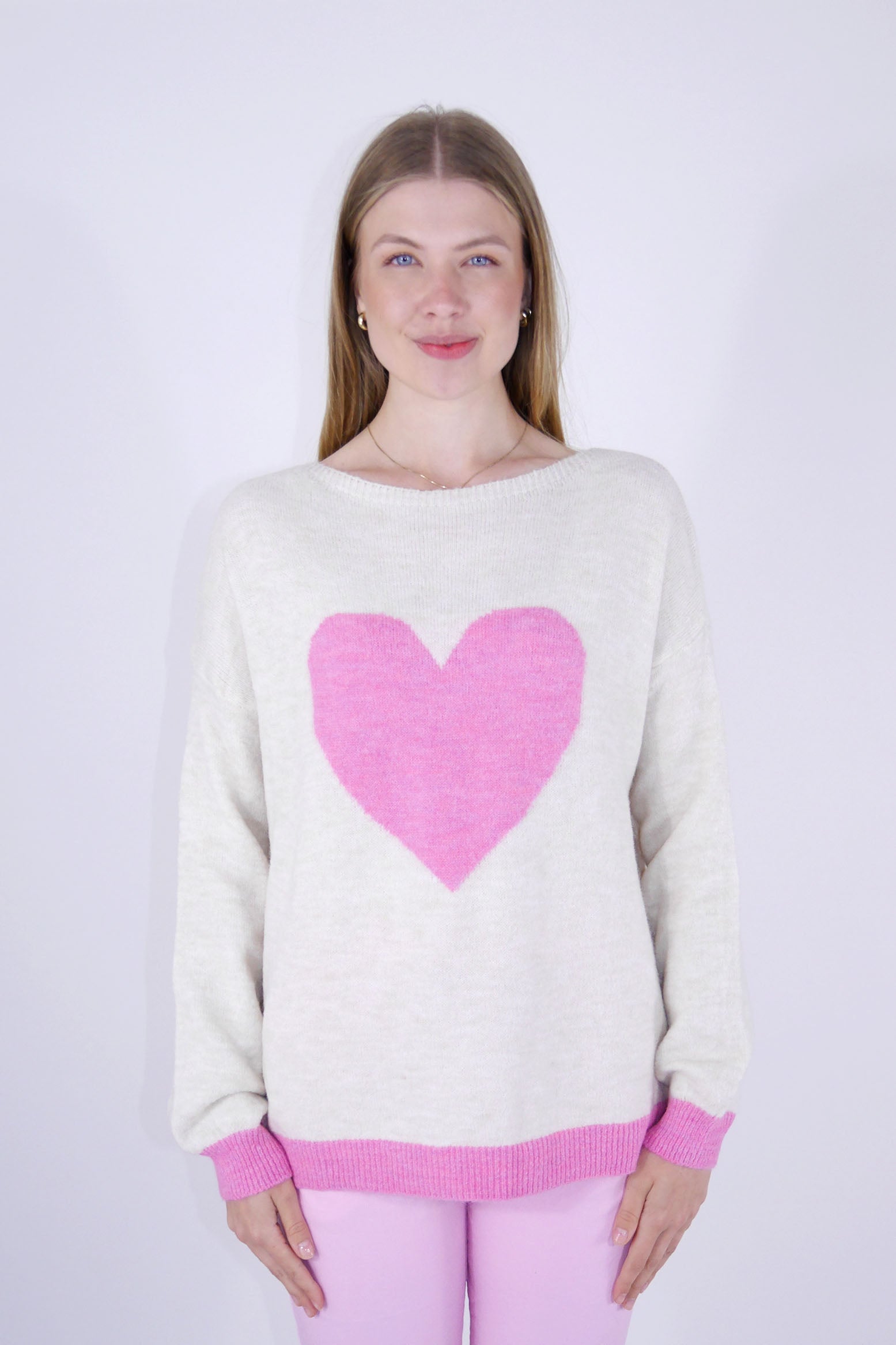 Pullover "Herz" - Creme