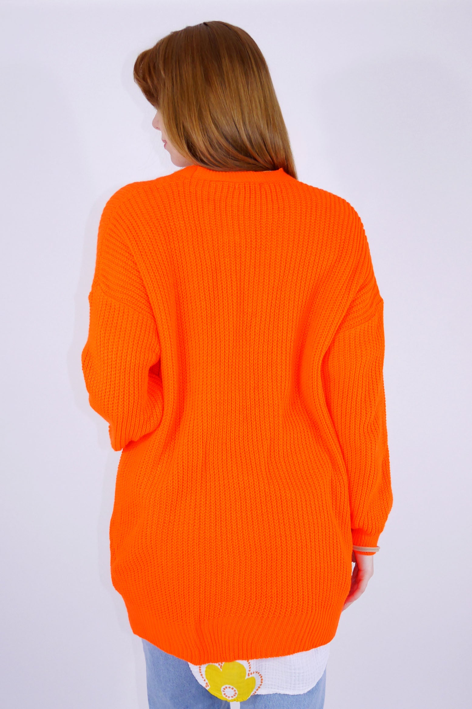 Flair - Strickjacke in trendigem Neonfarbton - Orange