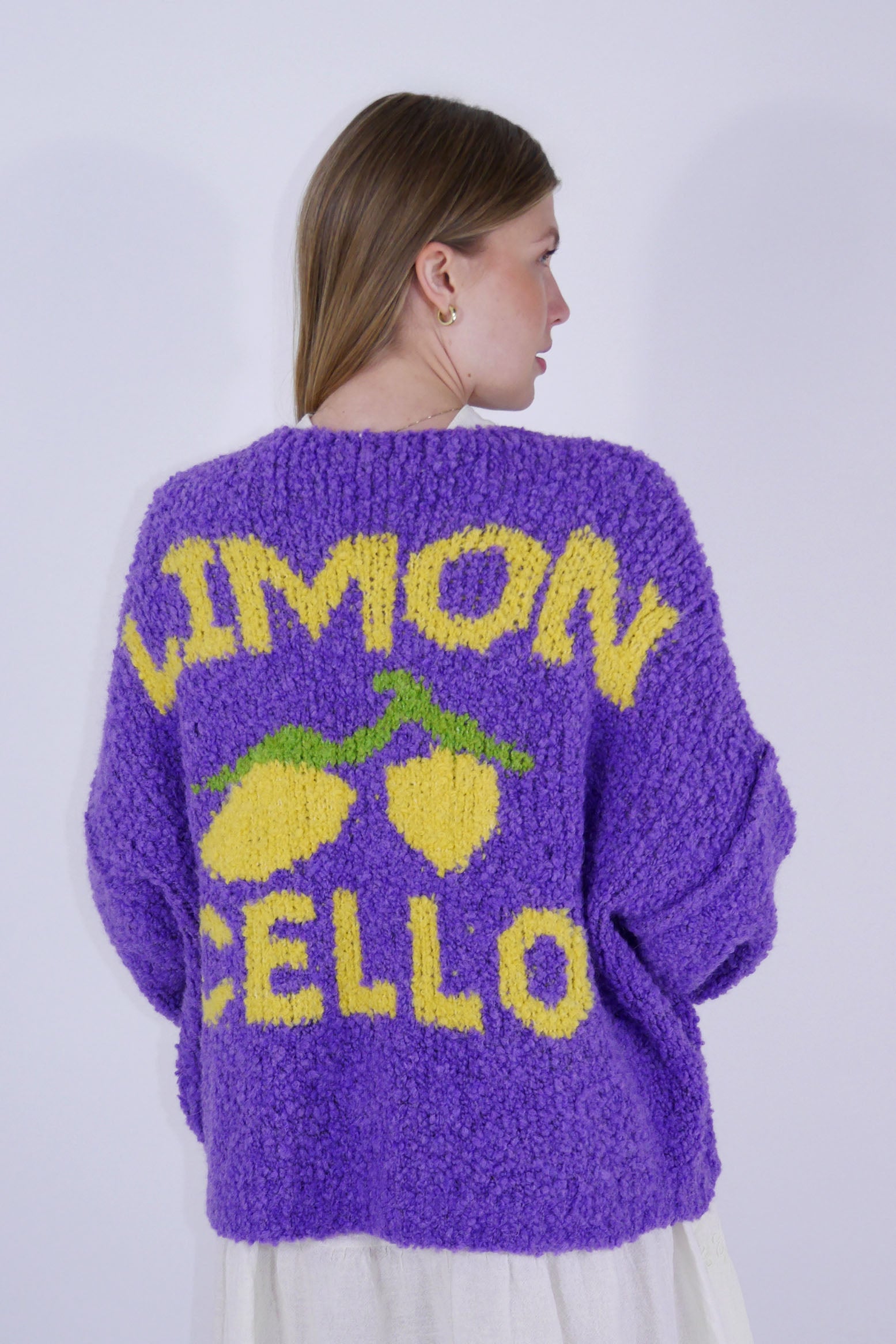 Cardigan "Limoncello" - Made in Italy - Lila