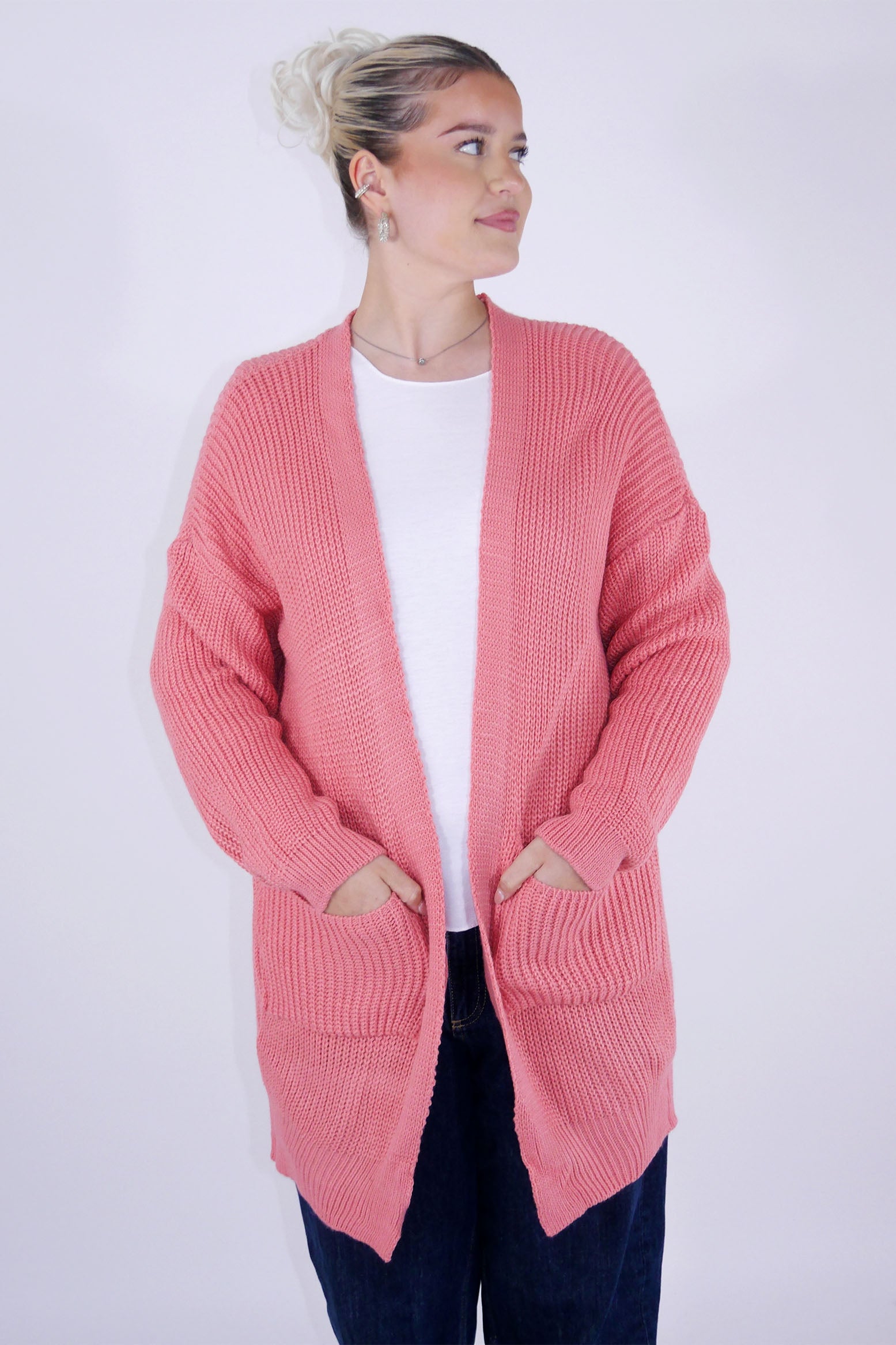 Flair - Strickjacke in trendigem Altrosa