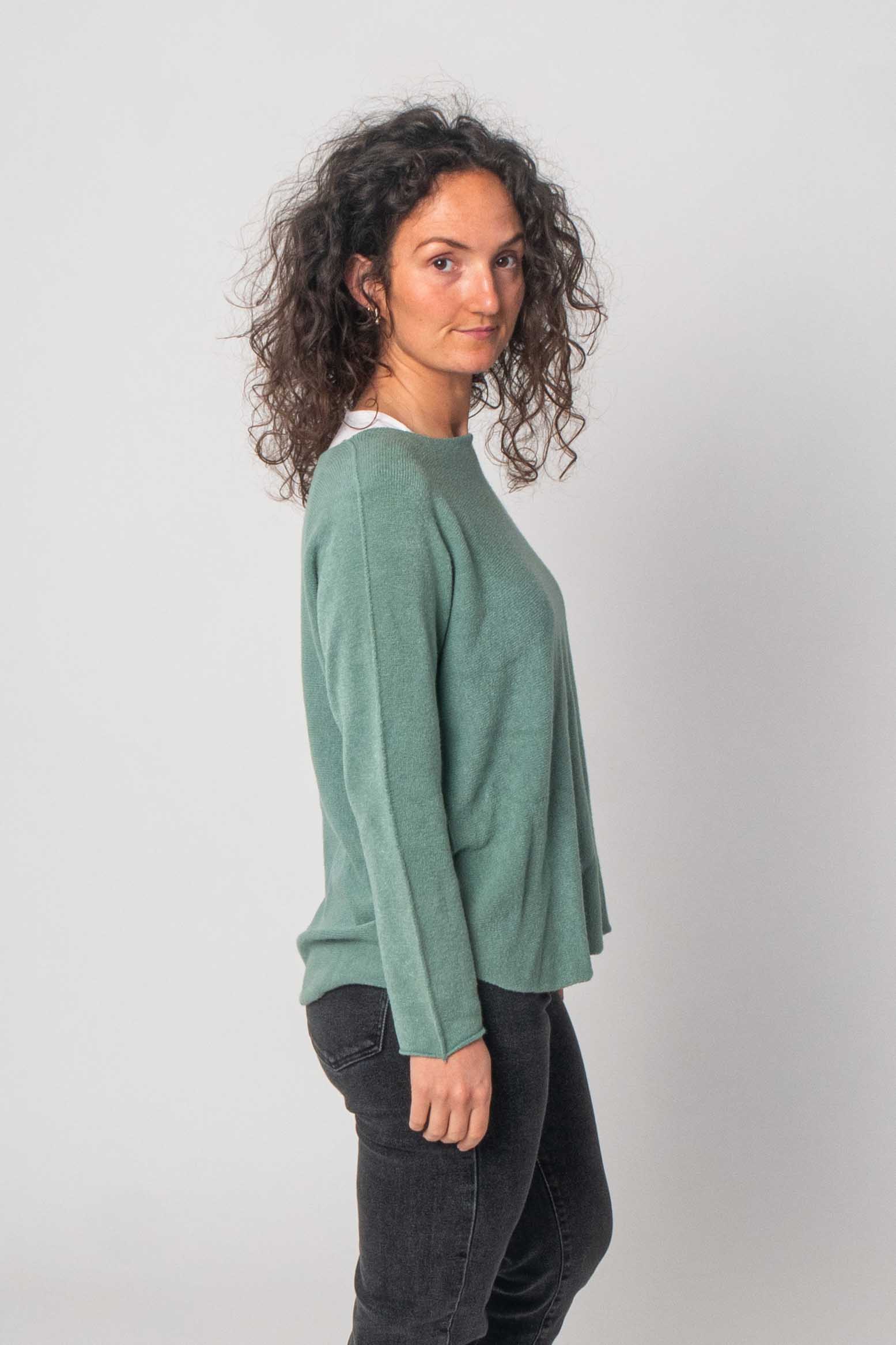 Pullover "Basic Rundhals" - Khaki