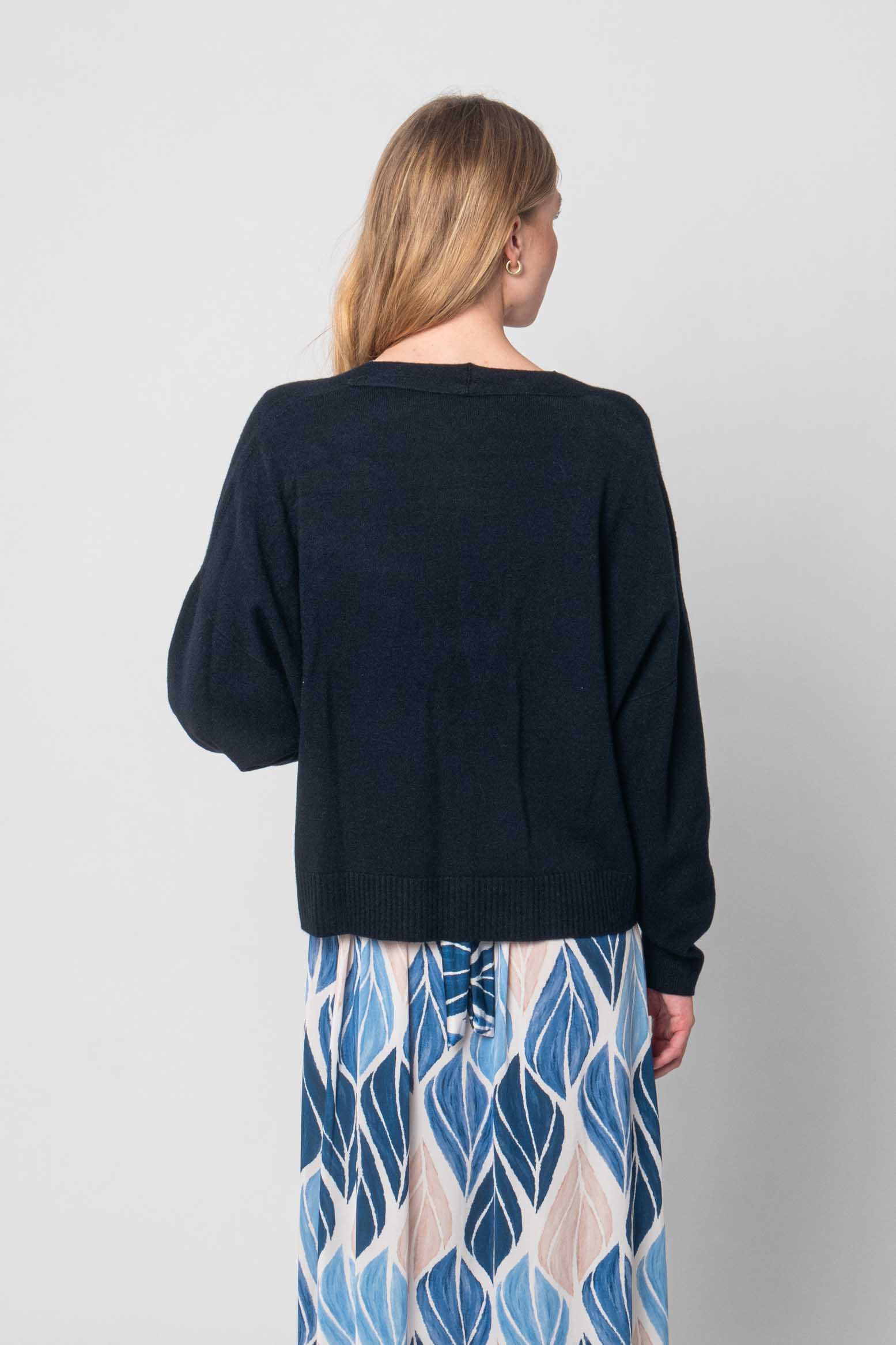 Lisa Style - Weicher Strick Cardigan - Dunkelblau