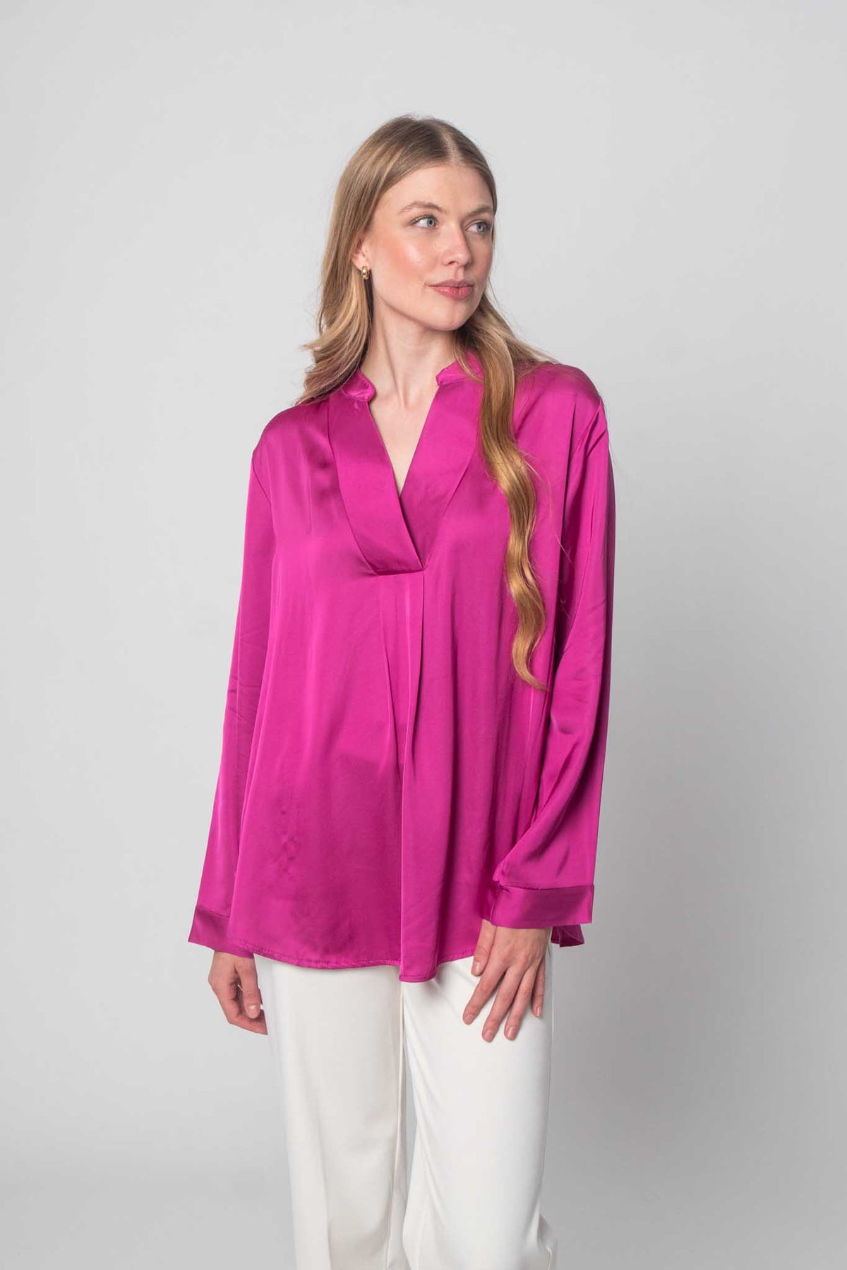 DressWithClass- Bluse mit Seidenoptik - Beere