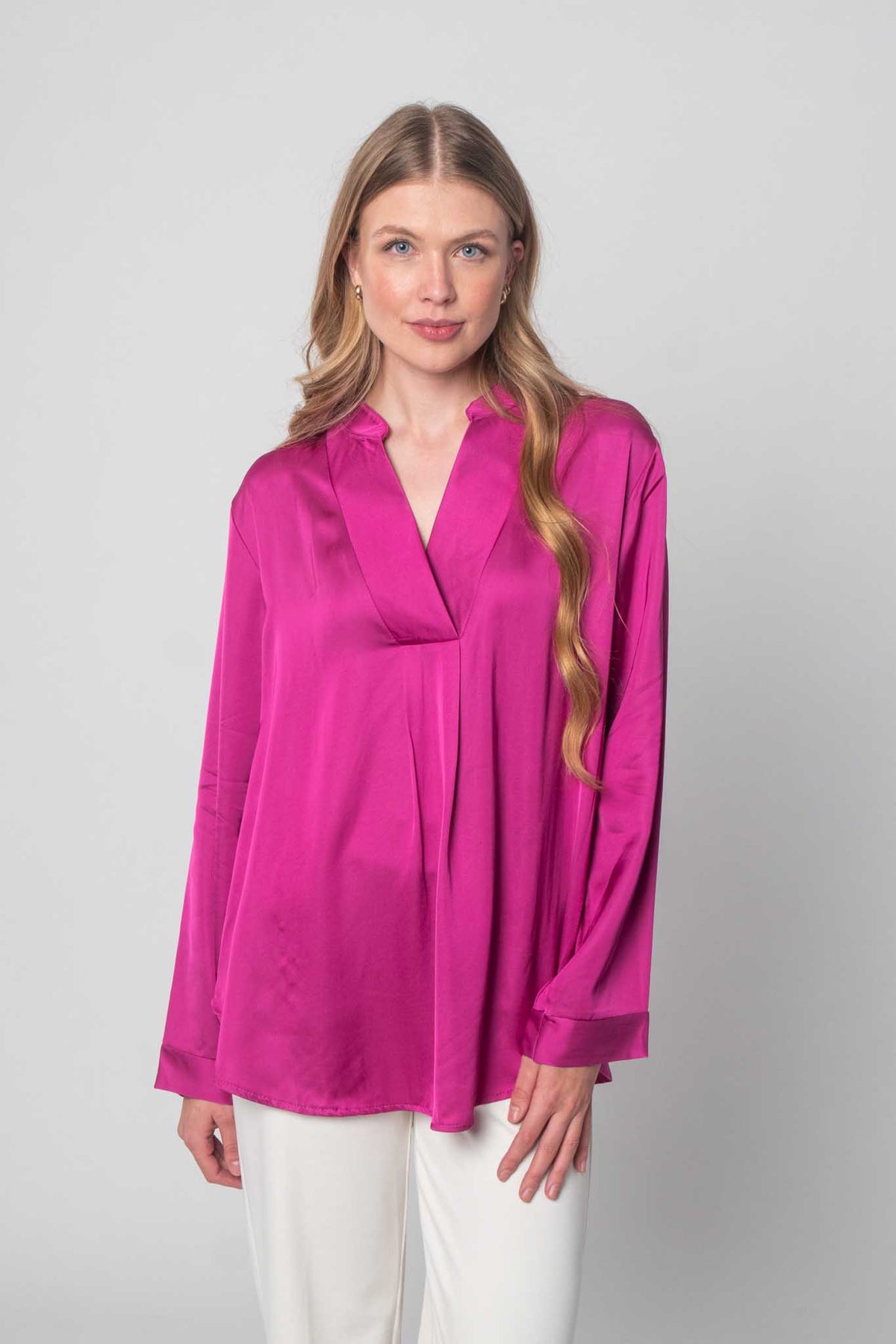 DressWithClass- Bluse mit Seidenoptik - Beere