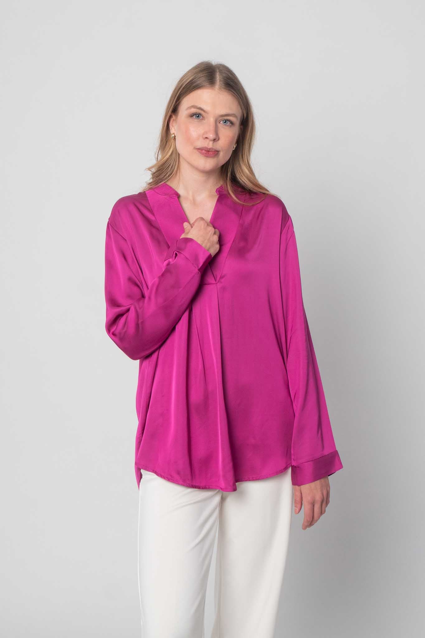 DressWithClass- Bluse mit Seidenoptik - Beere