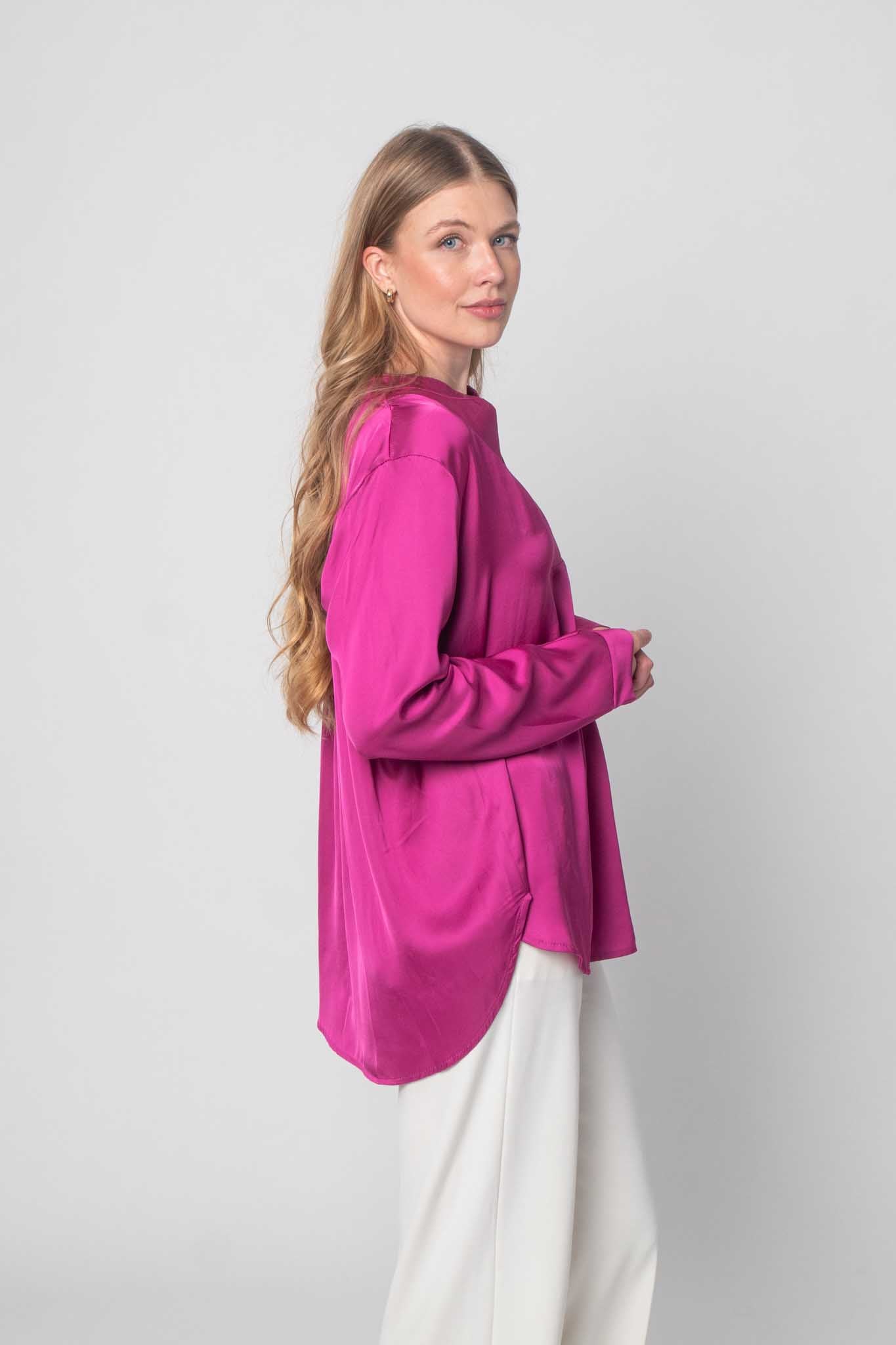 DressWithClass- Bluse mit Seidenoptik - Beere