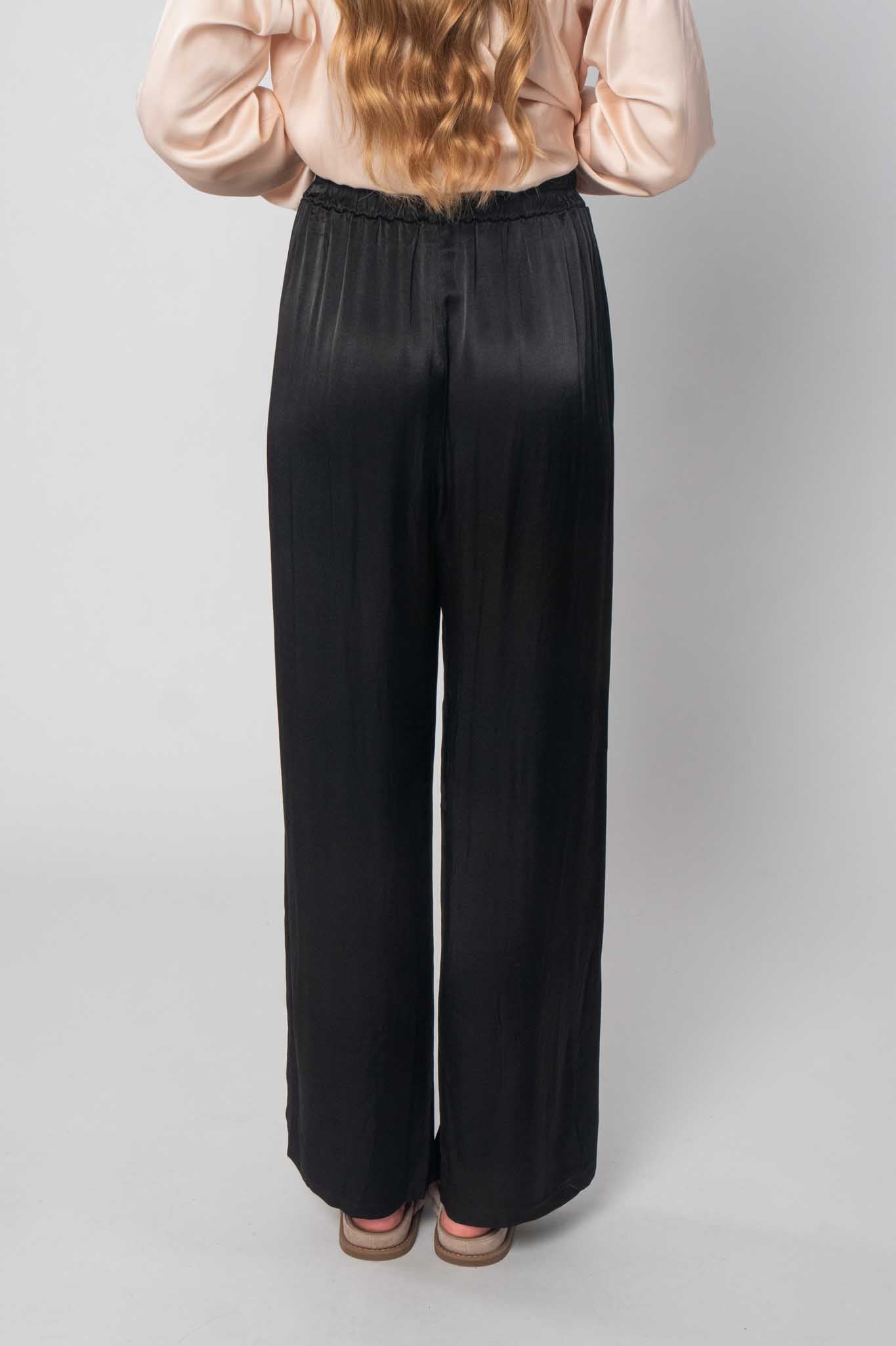 DressWithClass Satin Hose in Seidenoptik - Schwarz