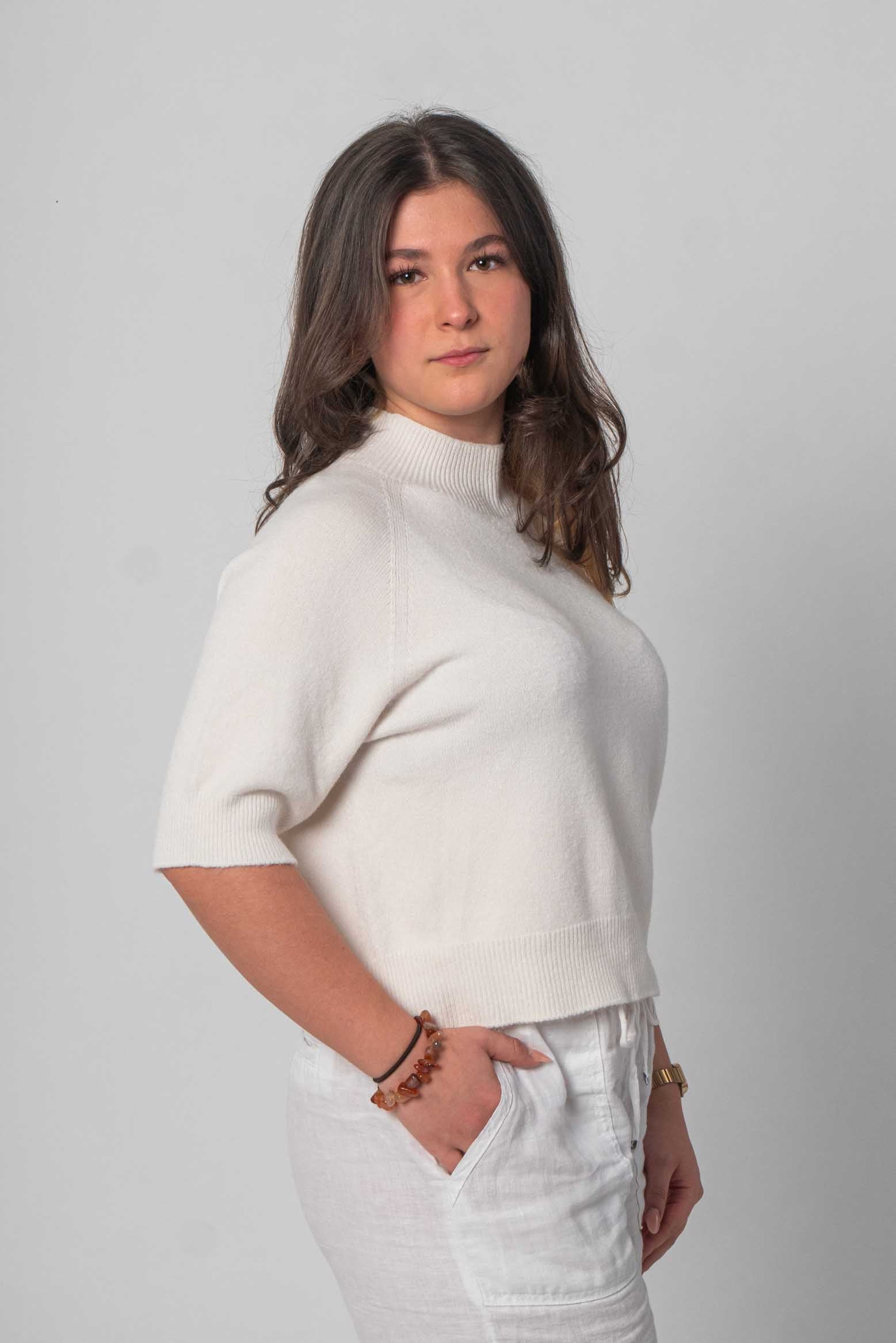 Pullover mit kurzen Ärmeln - Beige/Creme
