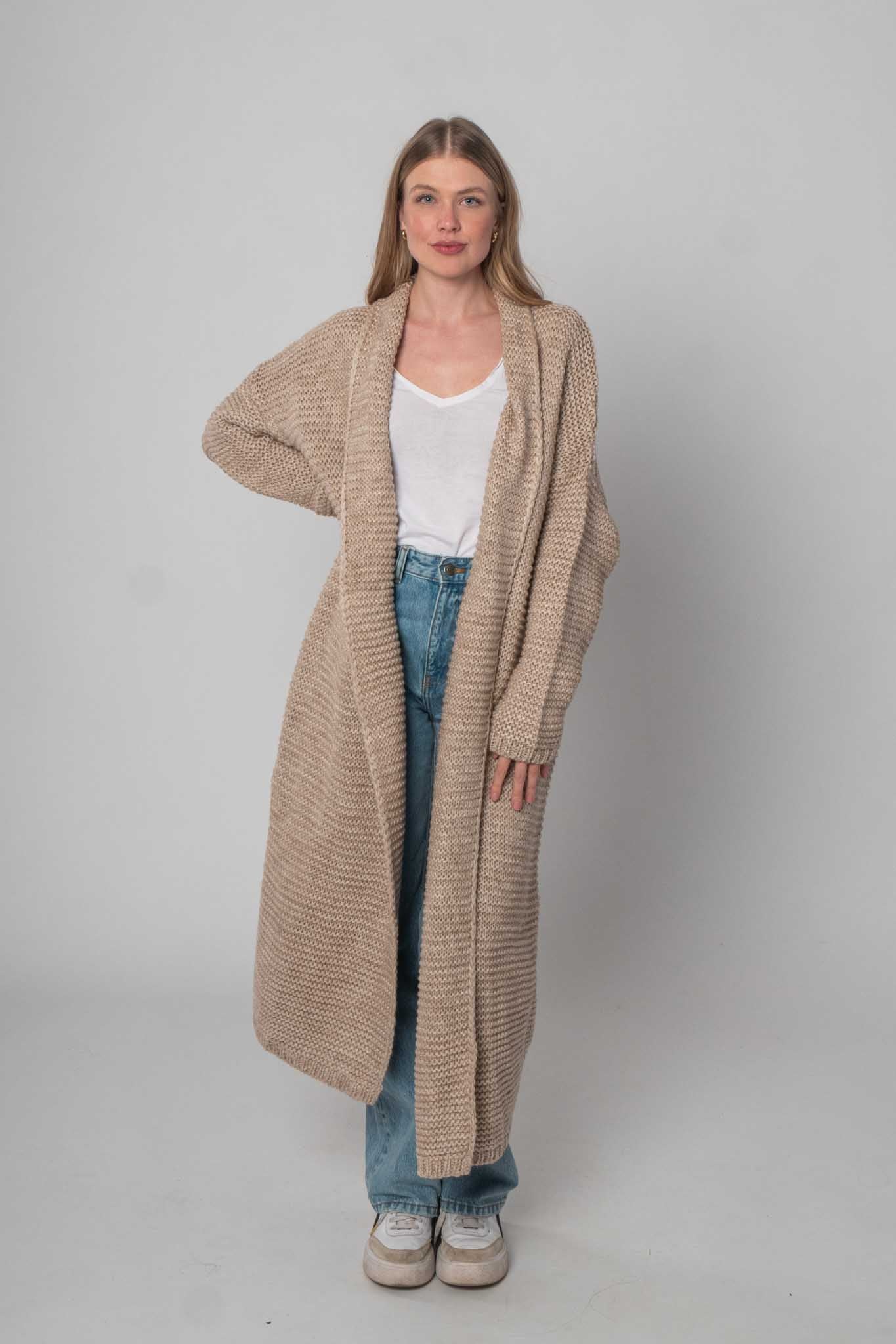 cardigan damen wolljacke beige