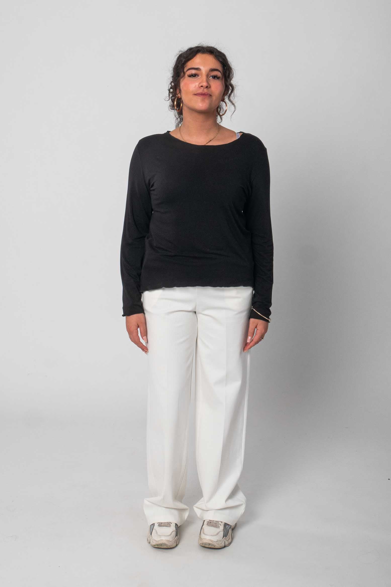 Langarmshirt "Sommer" - Schwarz