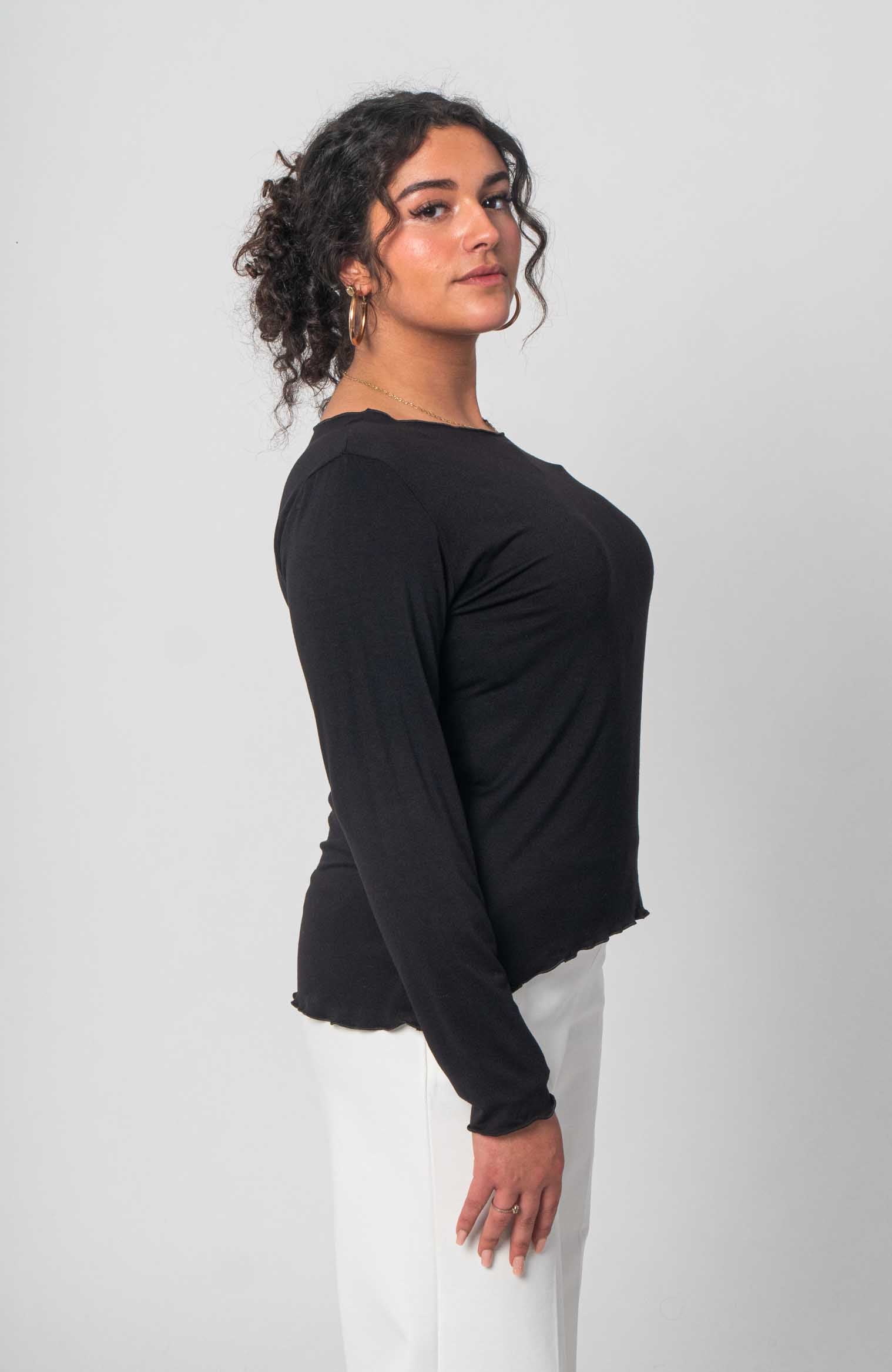 Langarmshirt "Sommer" - Schwarz