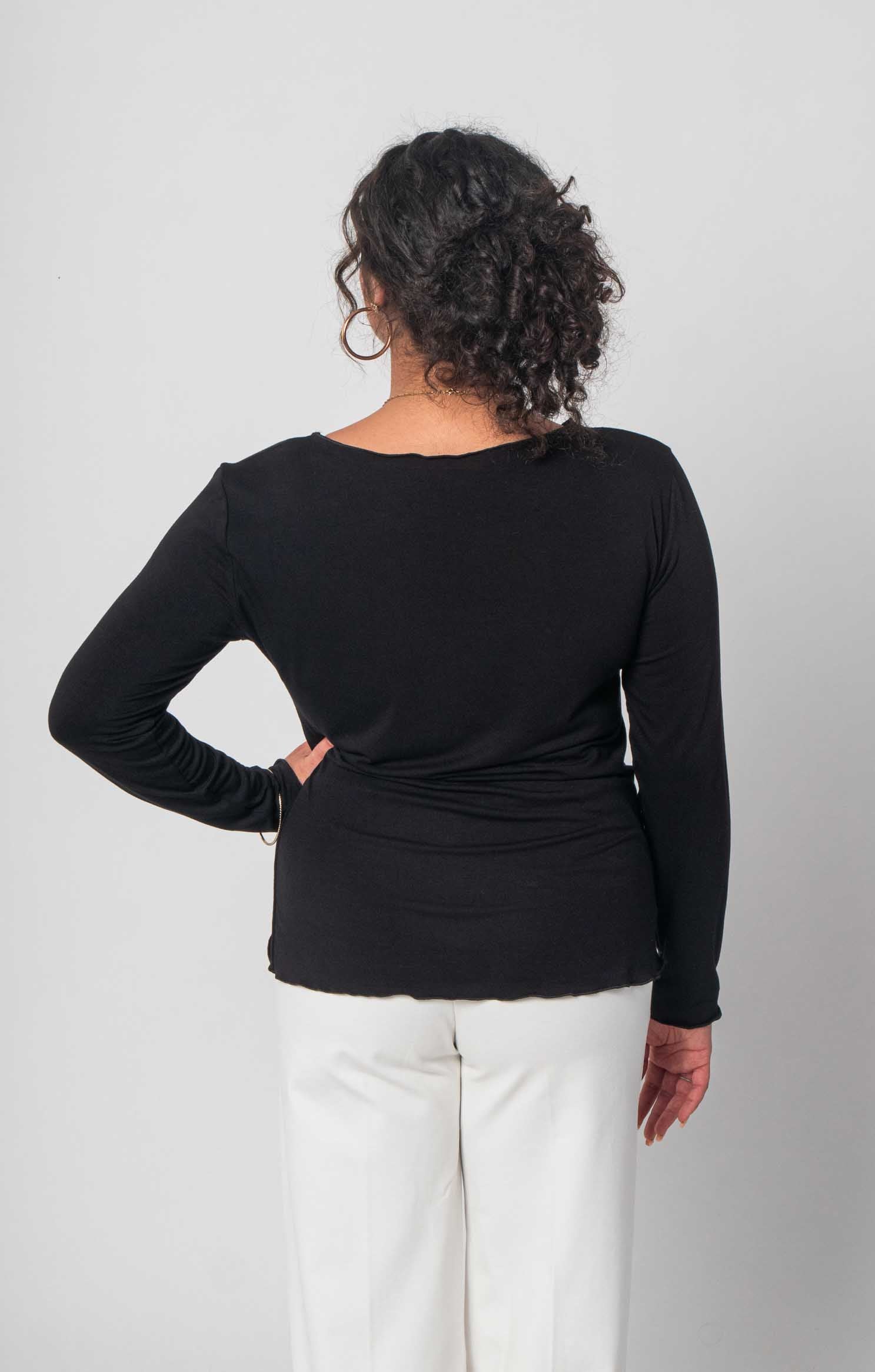 Langarmshirt "Sommer" - Schwarz