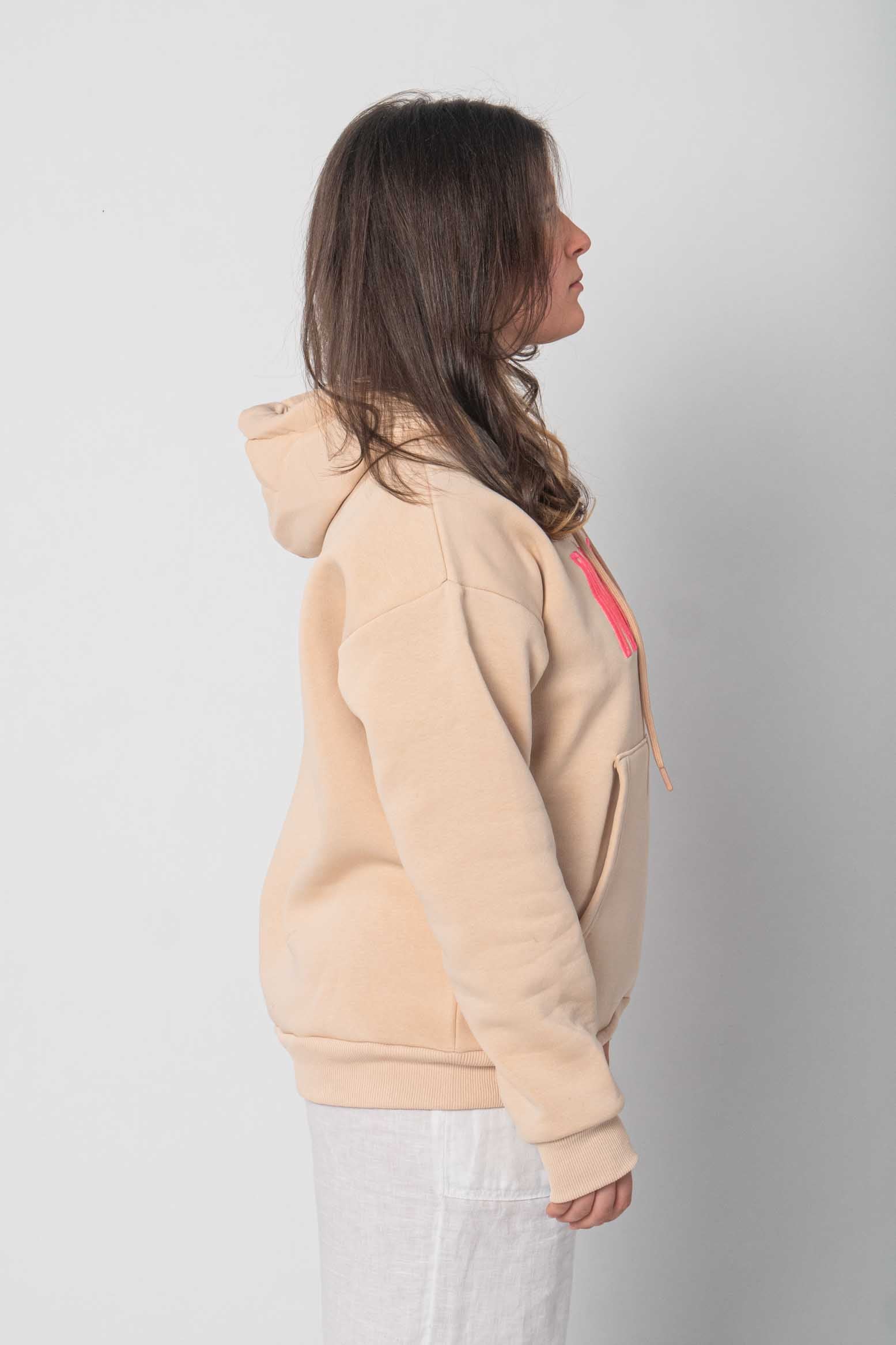 Flair - Basic Moin Hoodie/Sweatshirt - Beige/Pink