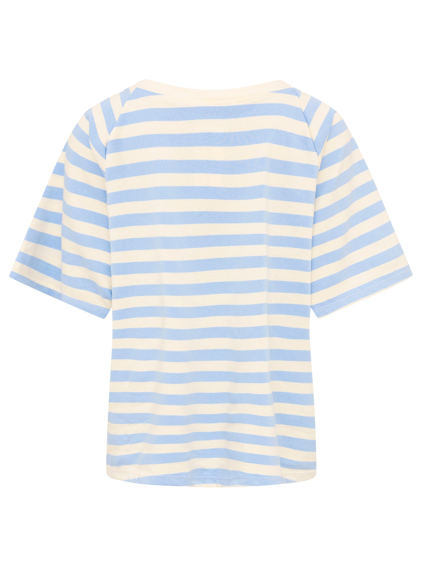 Zwillingsherz - T-Shirt "Love & Streifen" - Hellblau/Creme