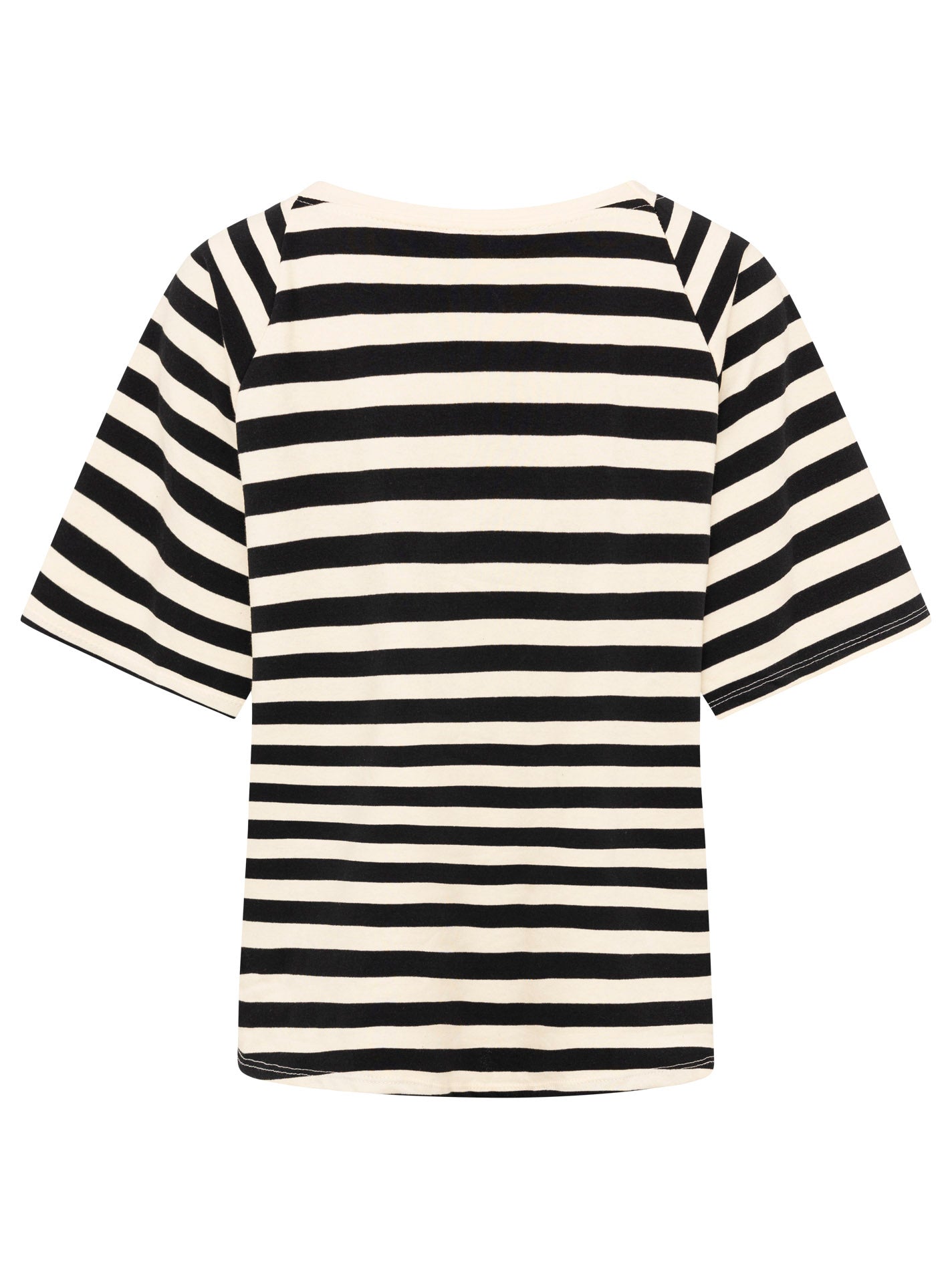Zwillingsherz - T-Shirt "Love & Streifen" - Schwarz/Creme